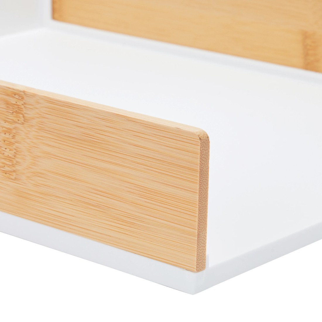 4 Bamboo and Plastic Desk Tray - White, 4 of 7
