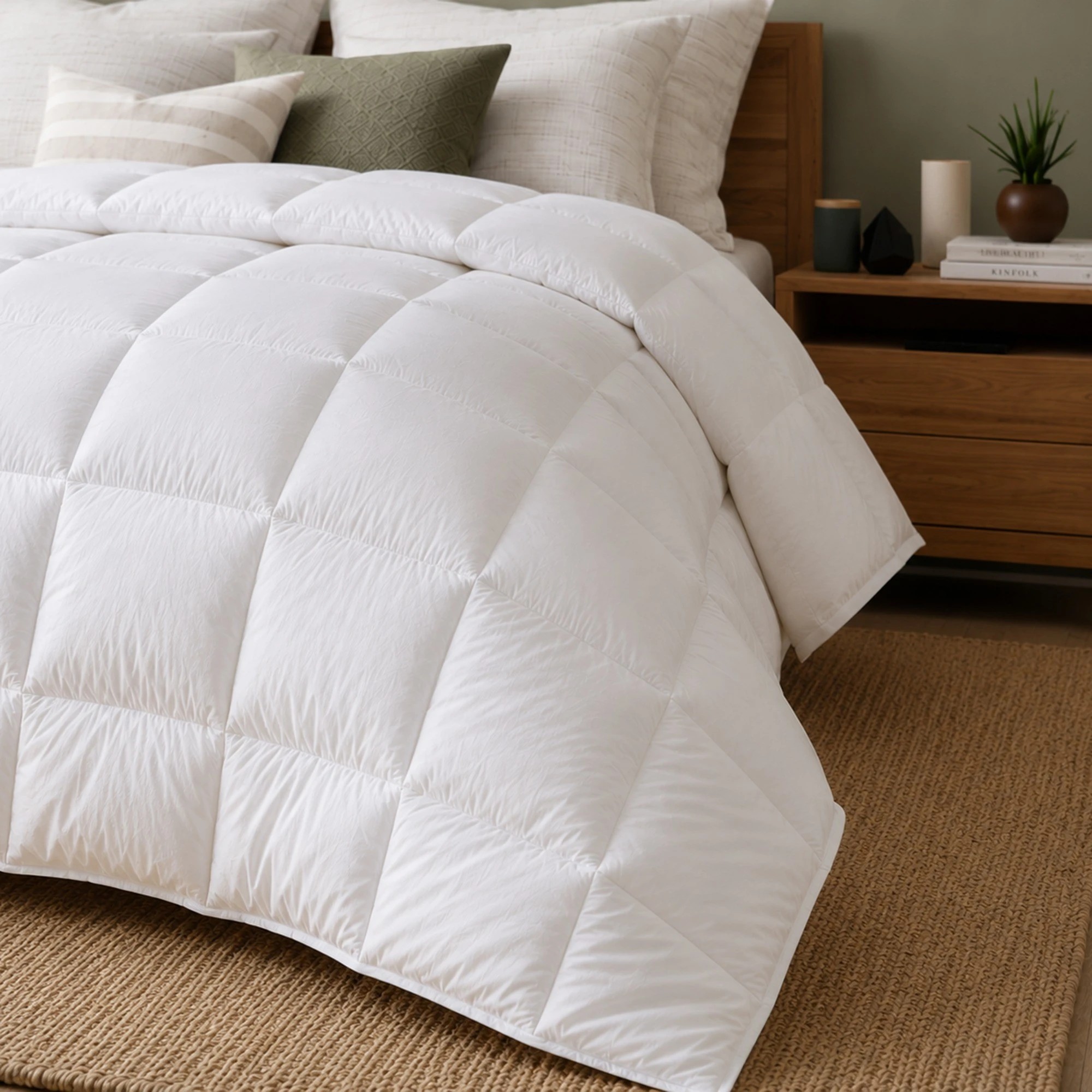 4 Royal Comfort 800GSM Wool Blend All Seasons Quilt 60% Wool Cotton Cover - Queen Bed - White, 4 of 4