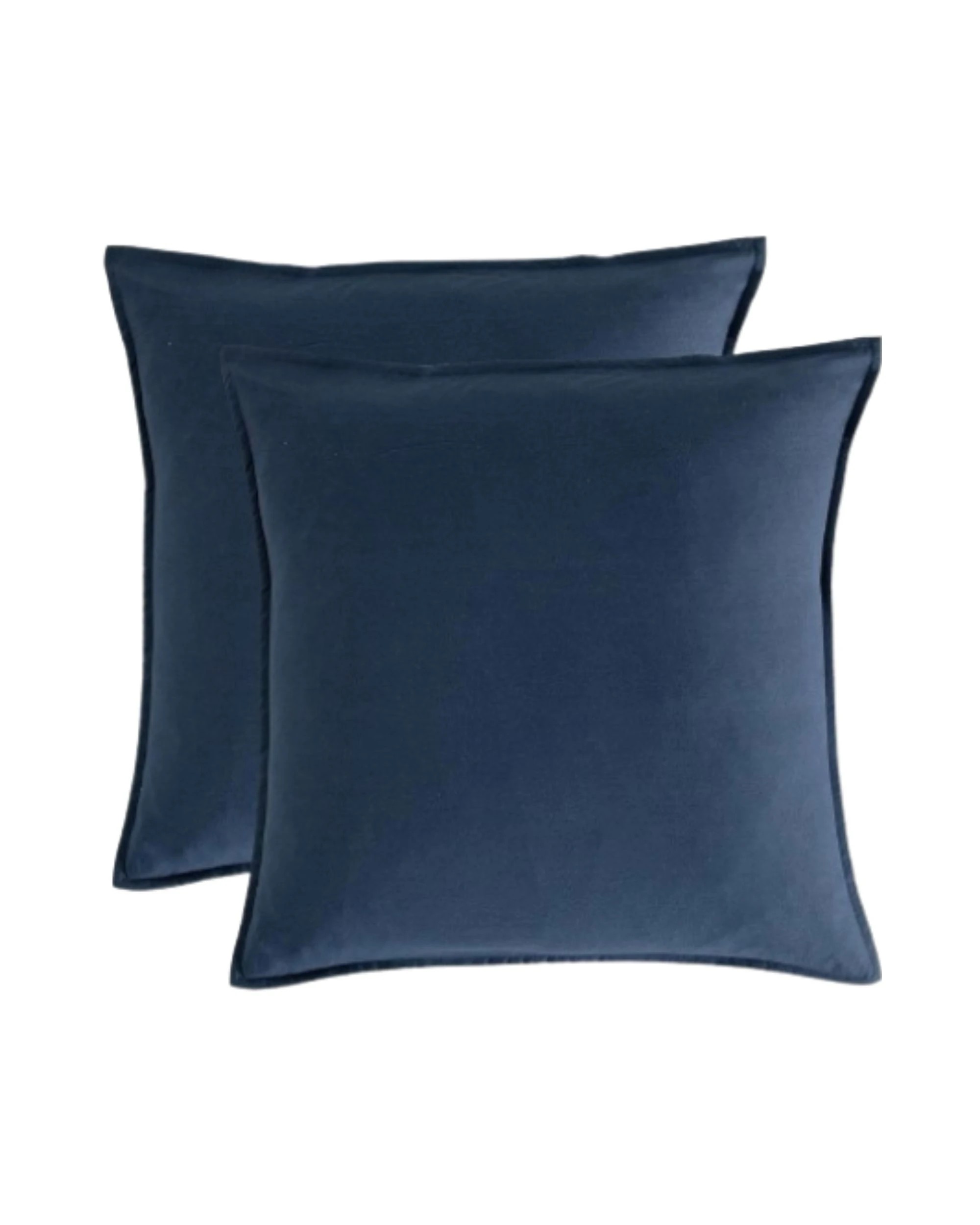 1 CleverPolly 2-Pack Vintage Washed Microfibre European Pillowcases - Navy Blue, 1 of 1