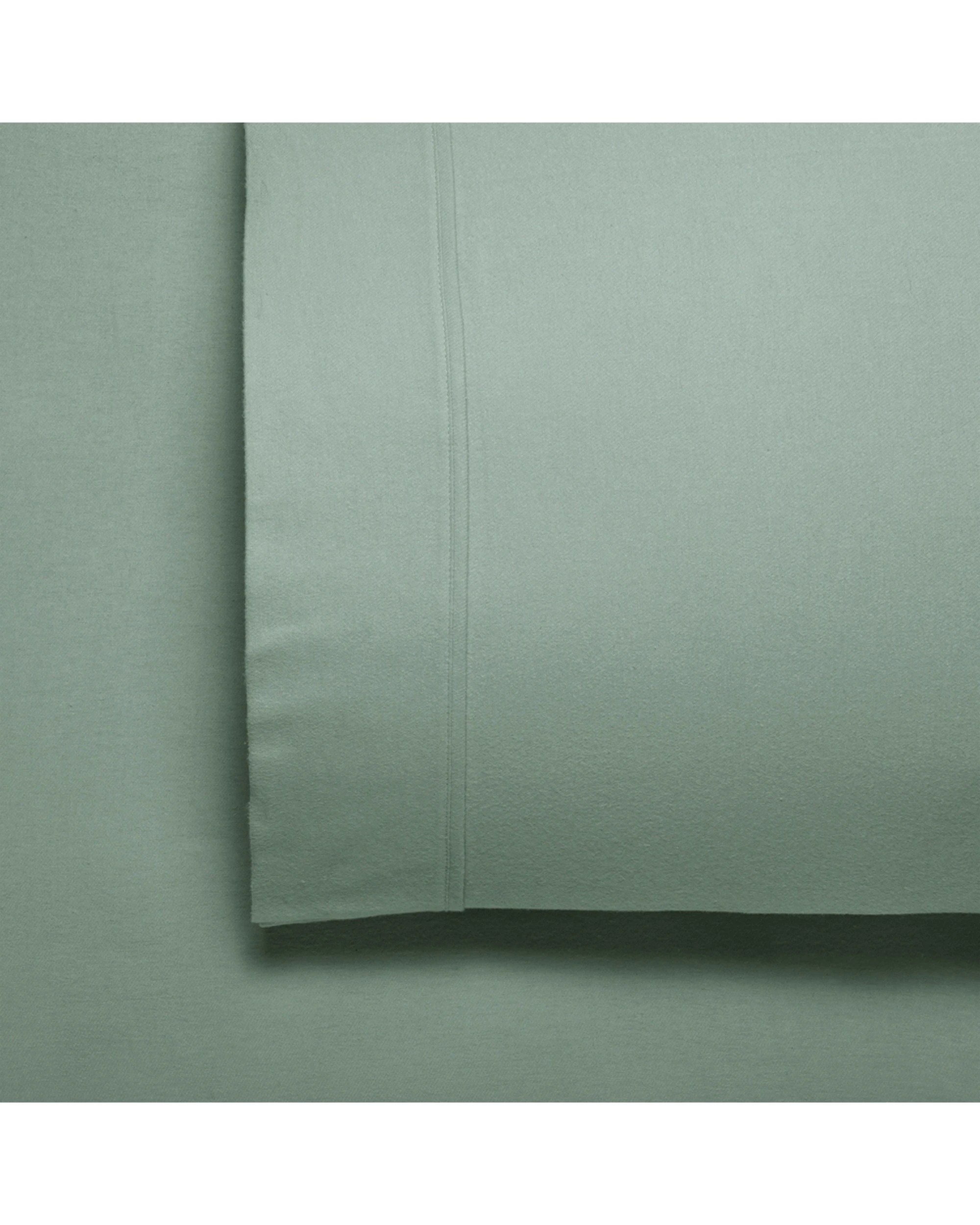 1 Bianca Fletcher 170gsm Cotton Twill Flannelette Sheet Set Sage Home Bedding - Queen Bed - Green, 1 of 2