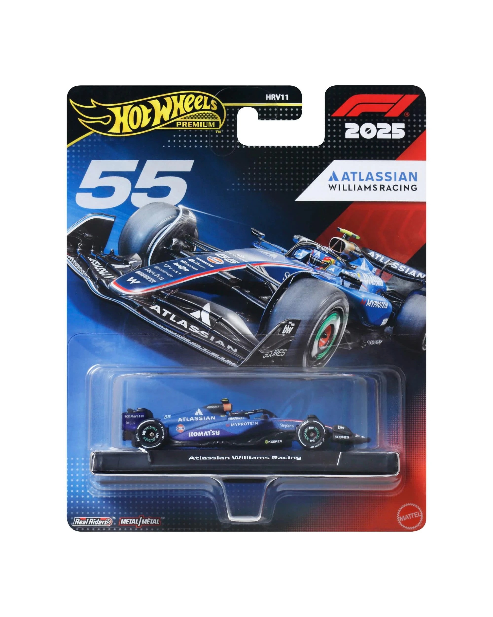 1 Hot Wheels Premium Formula 1 2025 Atlassian Williams Racing Team #55 Carlos Sainz Diecast Vehicle, 1 of 6
