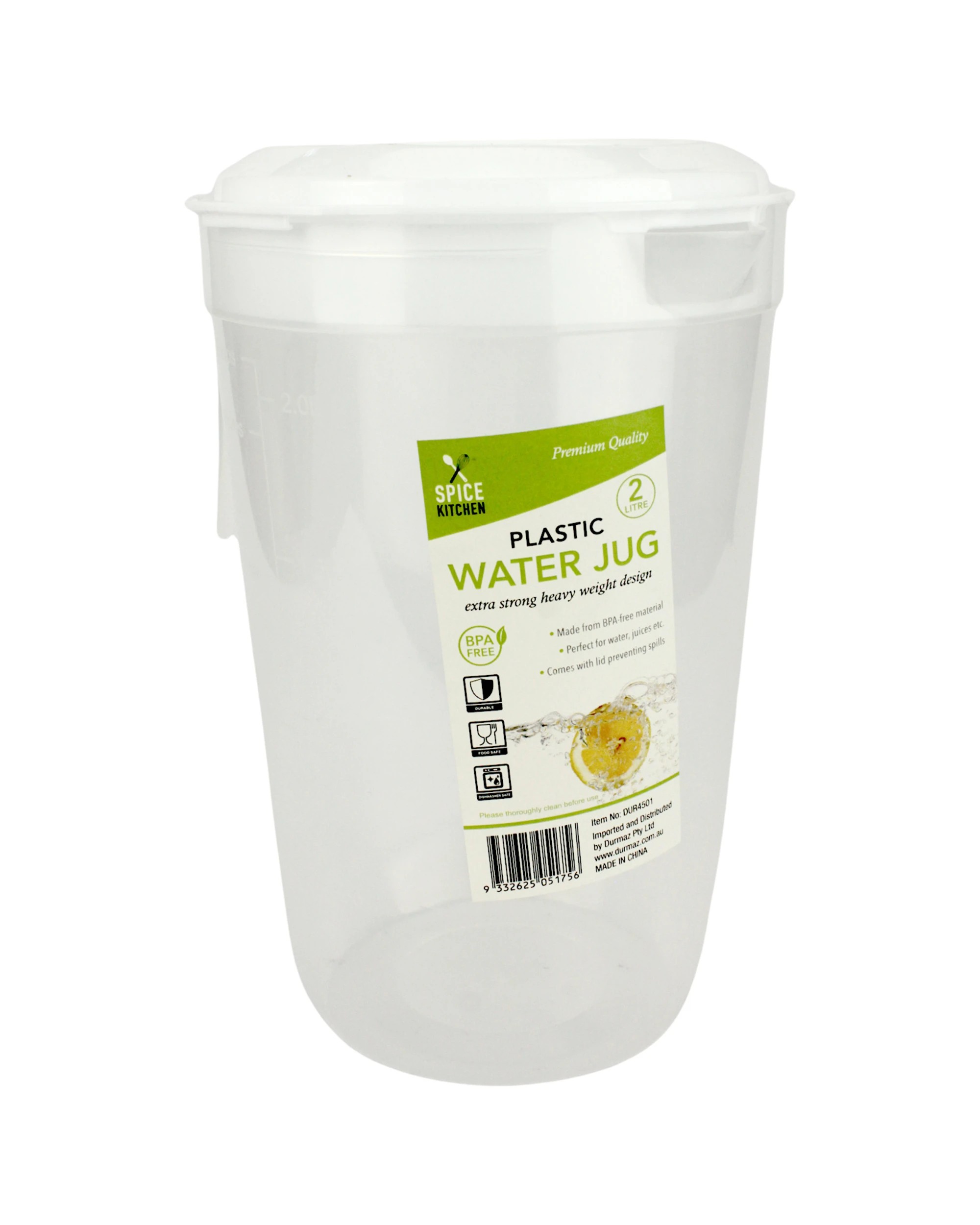 4 Spice Kitchen Clear Water Jug With Lid 2 Litre - Clear, 4 of 4