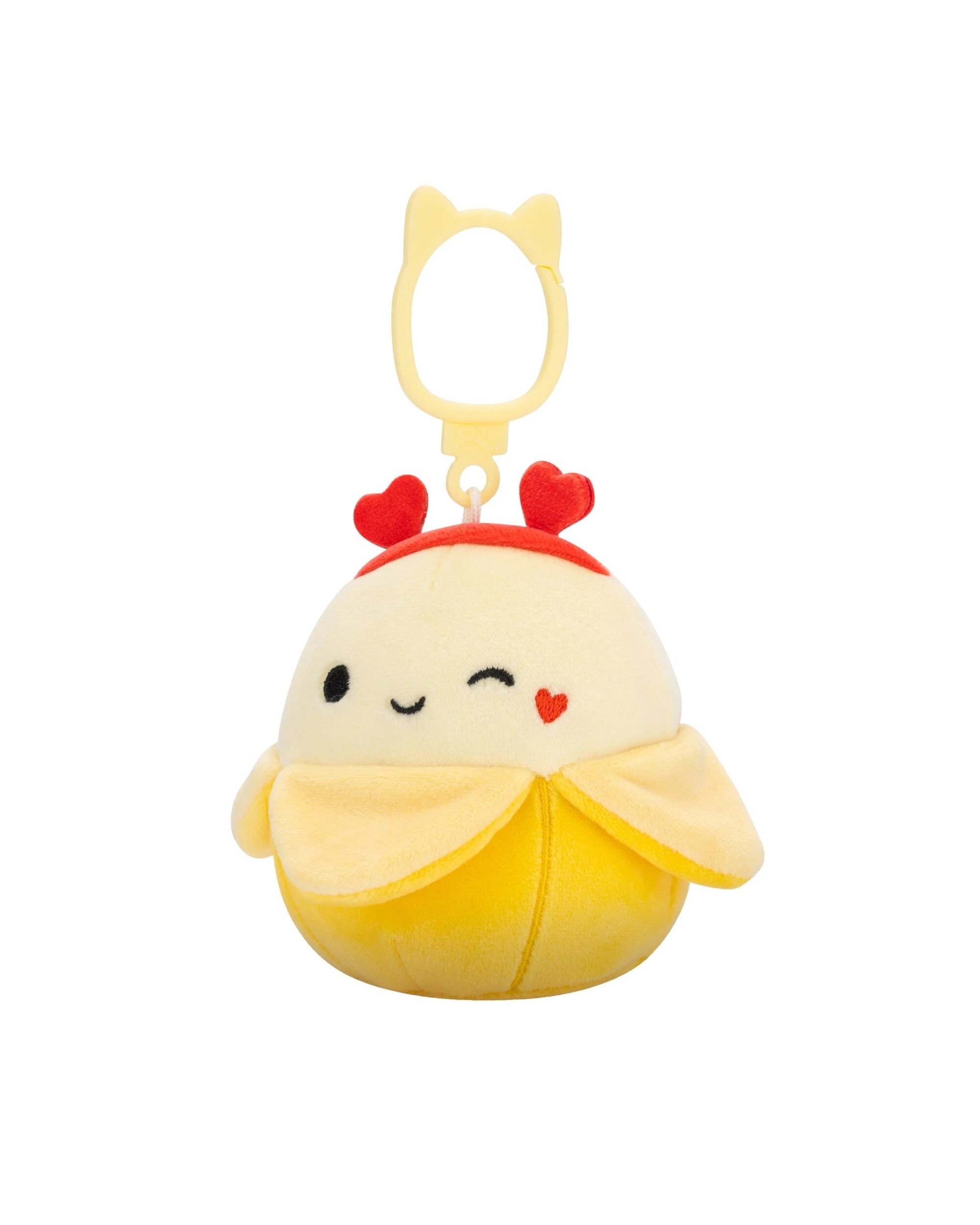 4 Squishmallows Valentines Junie the Banana 3.5 inch Clip-On Plush - Yellow, 4 of 6
