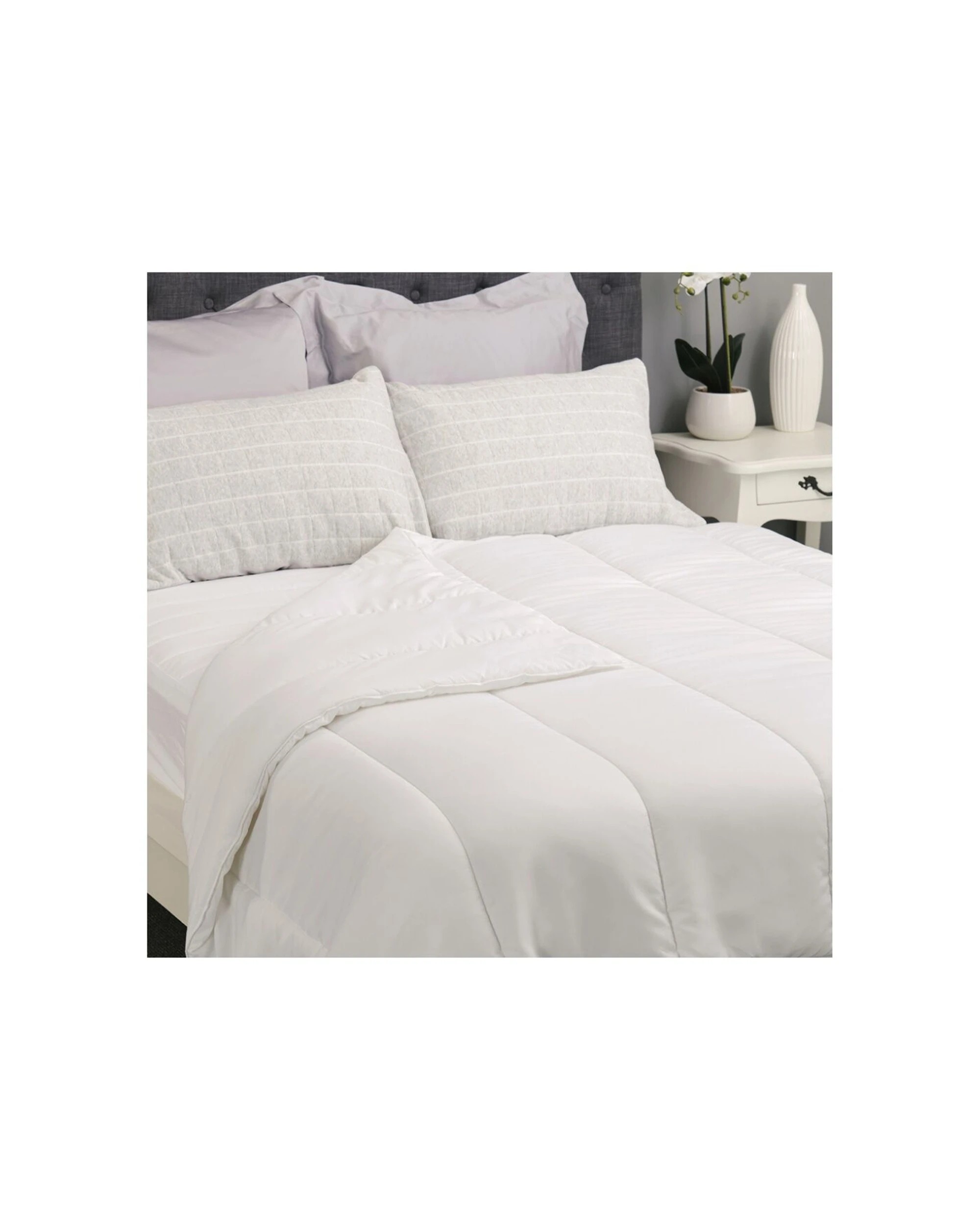 2 Tontine Mega Value All Seasons Doona Polyester Quilt Duvet - Queen Bed - White, 2 of 4