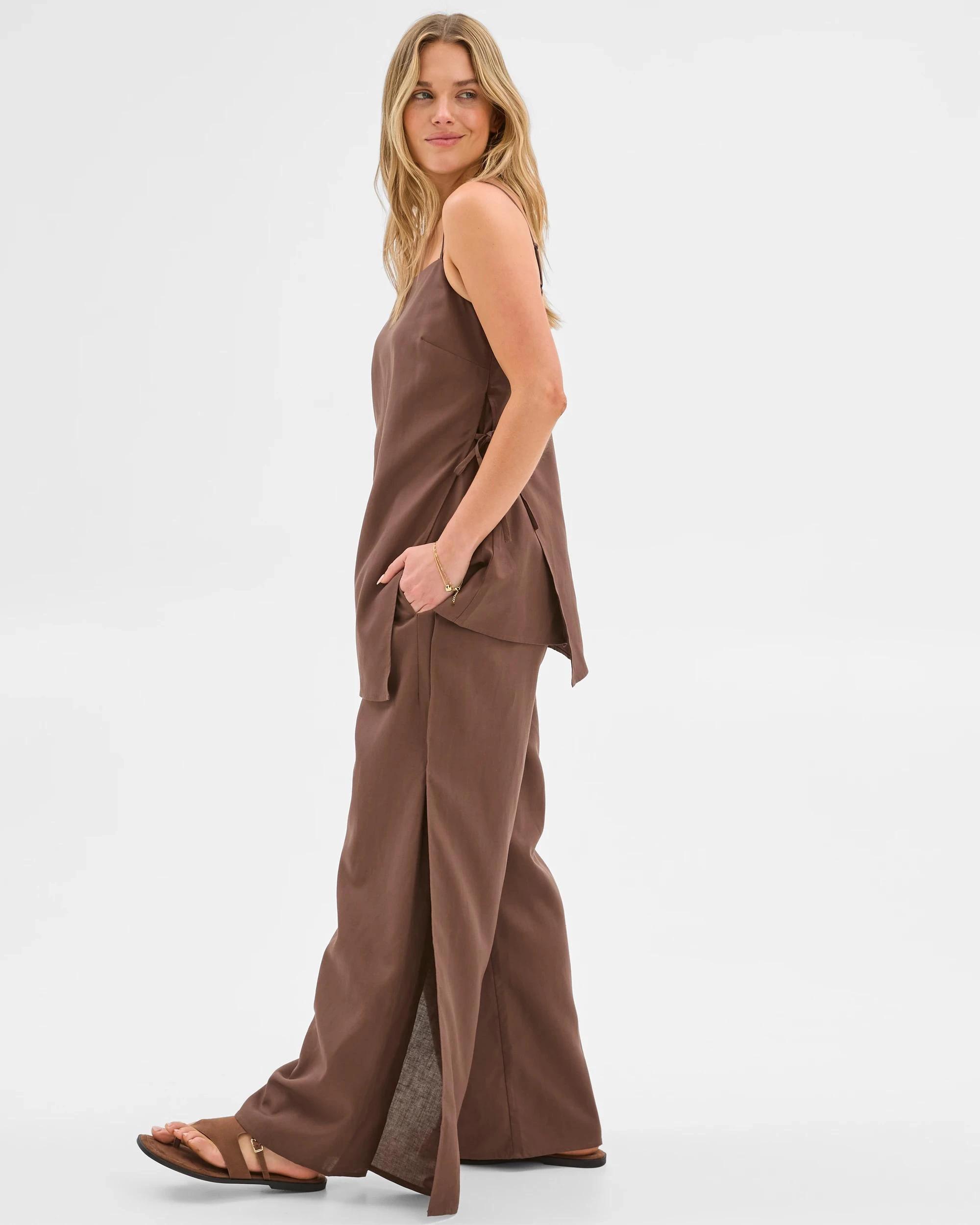 2 Lily Loves Wide Leg Split Pants SOFT TAUPE, 2 of 6