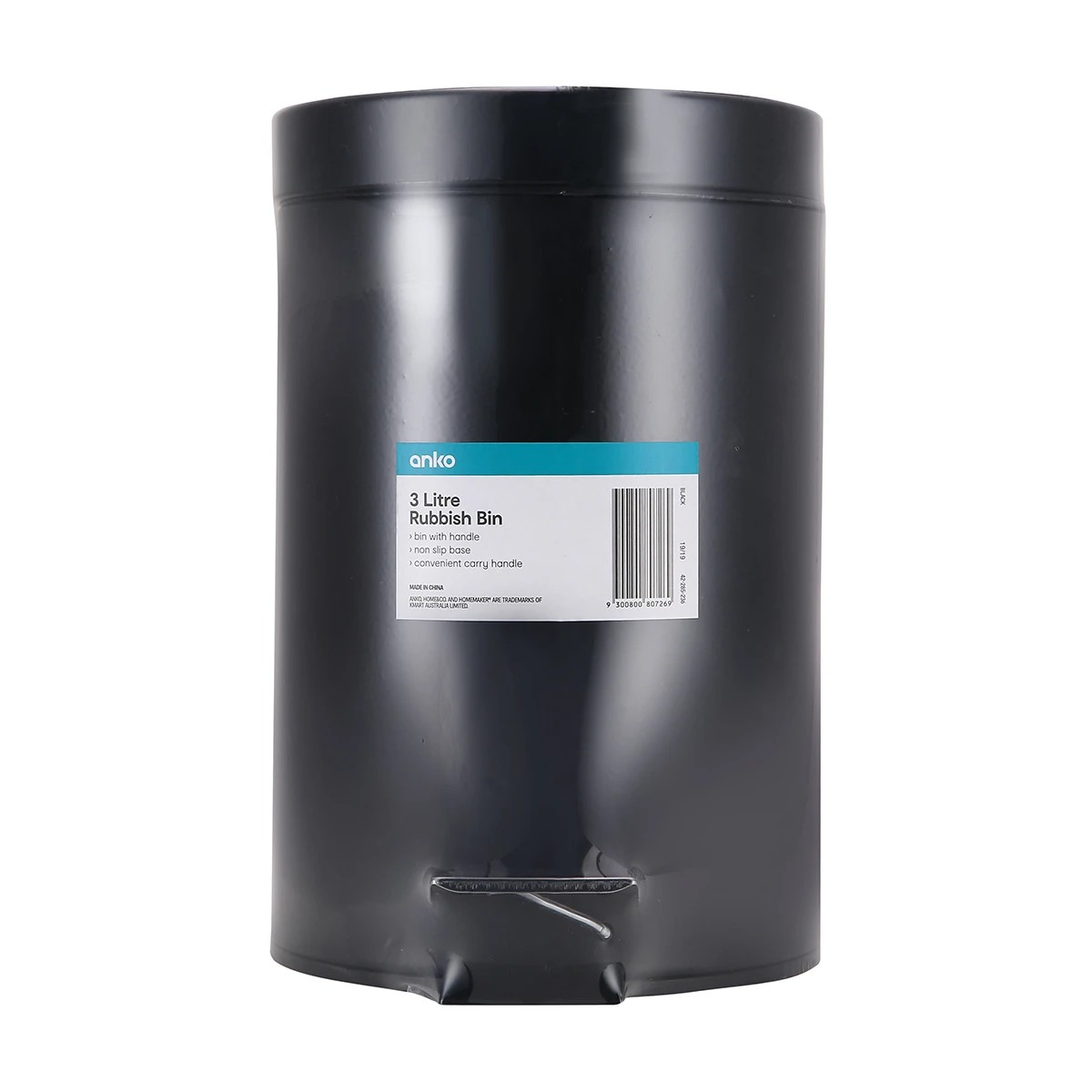 4 3L Rubbish Bin - Black, 4 of 4