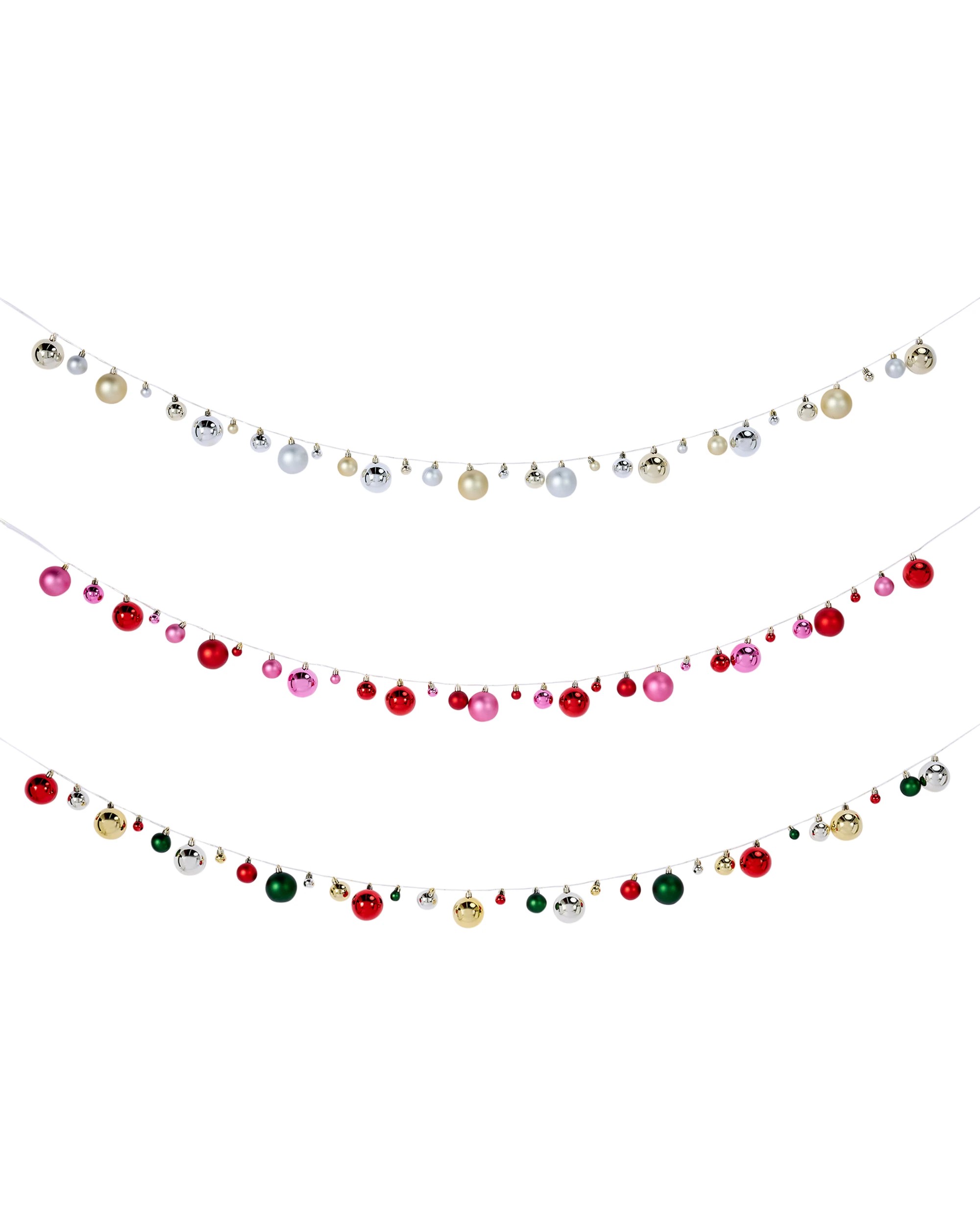 1 1.9m Battery Operated LED Light Up Bauble Garland - Assorted, 1 of 6