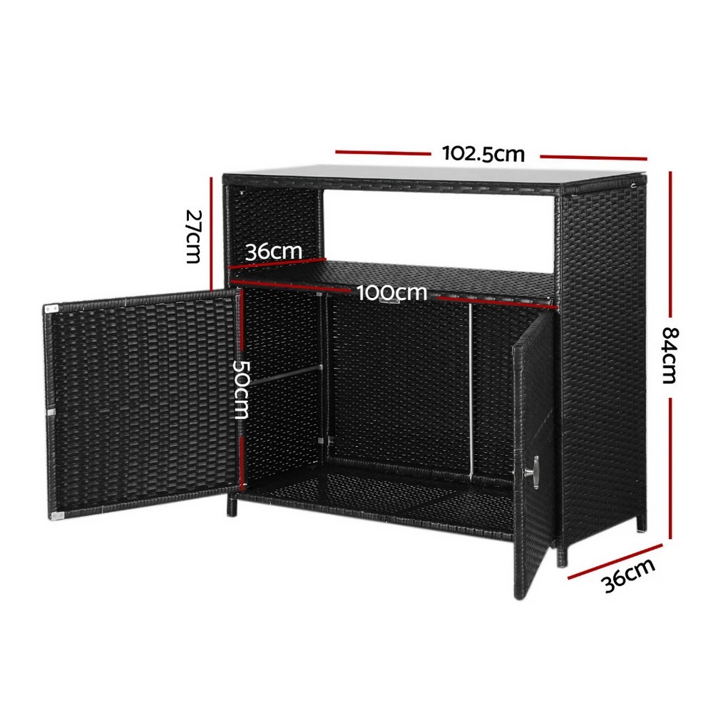 3 Gardeon Outdoor Storage Cabinet Box - Black, 3 of 5