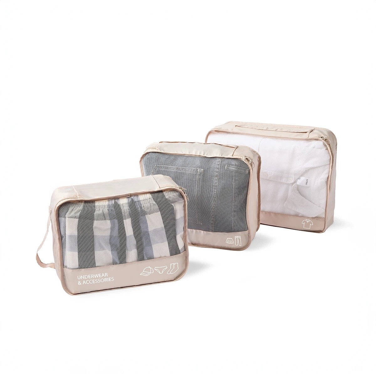 3 7 Piece Packing Cube - Beige, 3 of 10