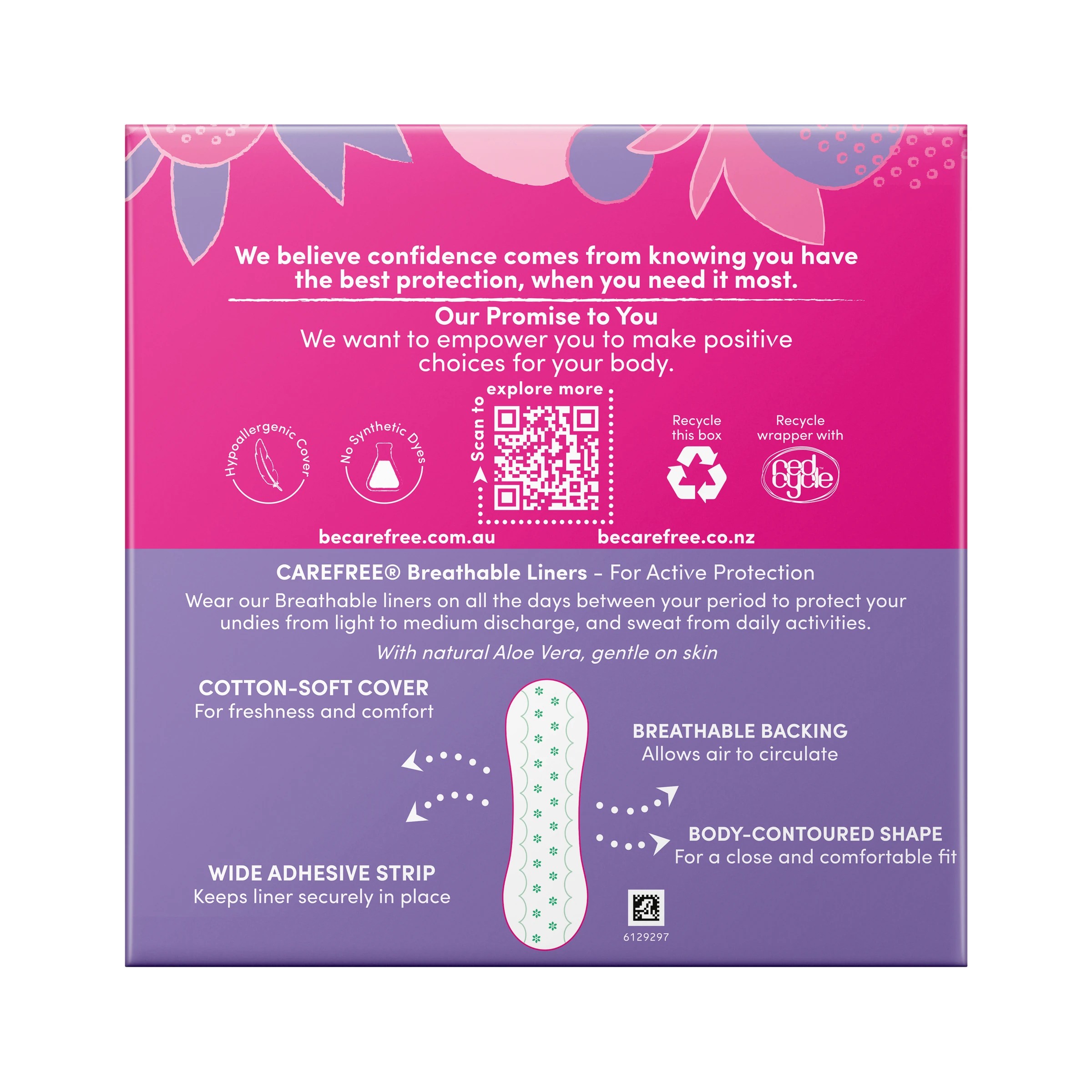 3 48 Pack Carefree Breathable Scented Aloe Liners, 3 of 6