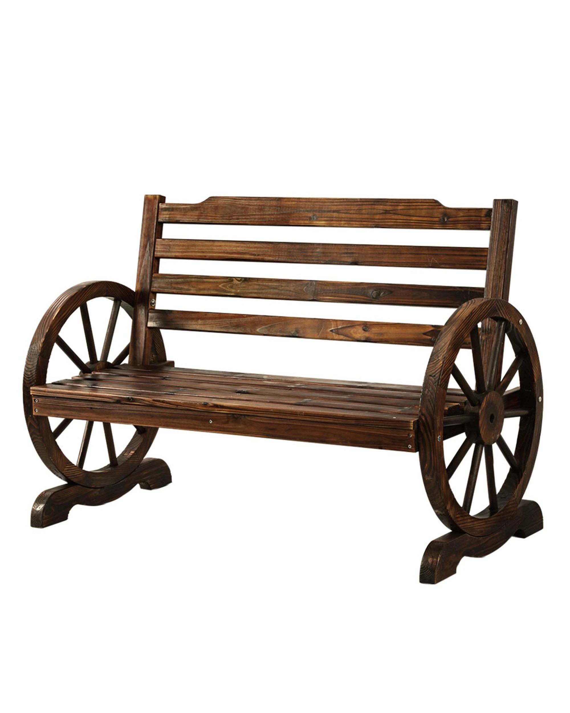 1 Gardeon Outdoor Garden Bench Wooden 2 Seat Wagon Chair Patio Furniture Durable Space Saving Outdoor Bistro Set - Brown, 1 of 8