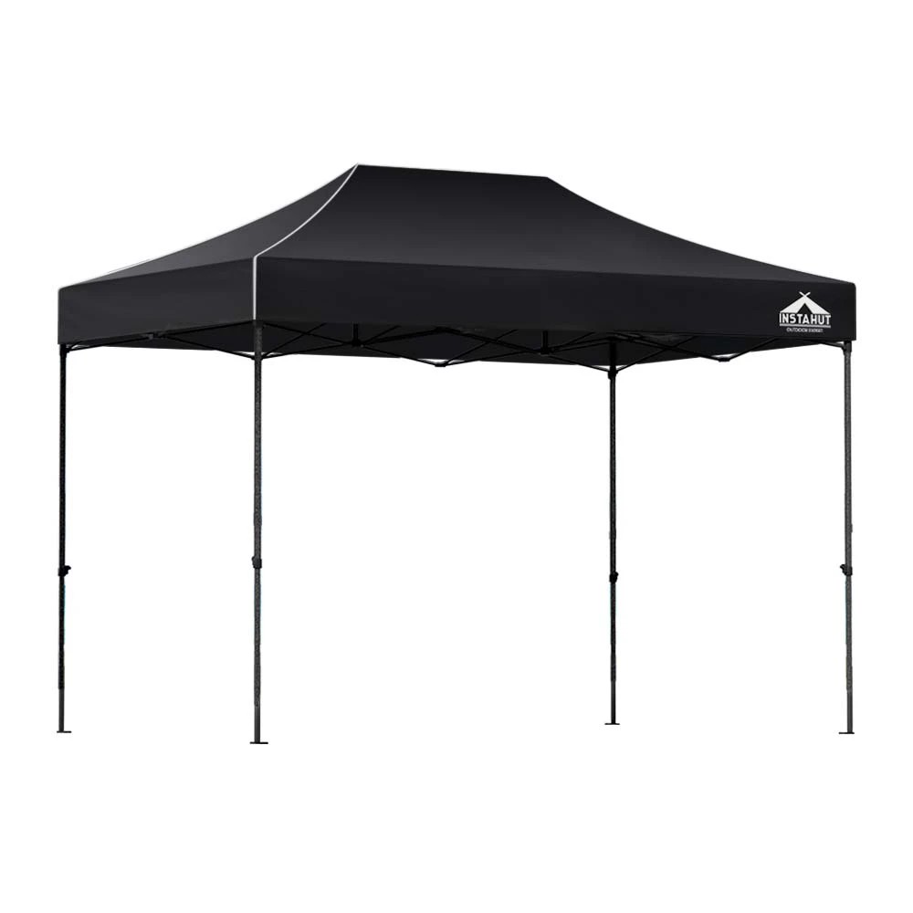 1 Instahut Gazebo Pop Up Marquee 3x4.5m Folding Tent Wedding Outdoor Camping Canopy Gazebos Shade - Black, 1 of 7