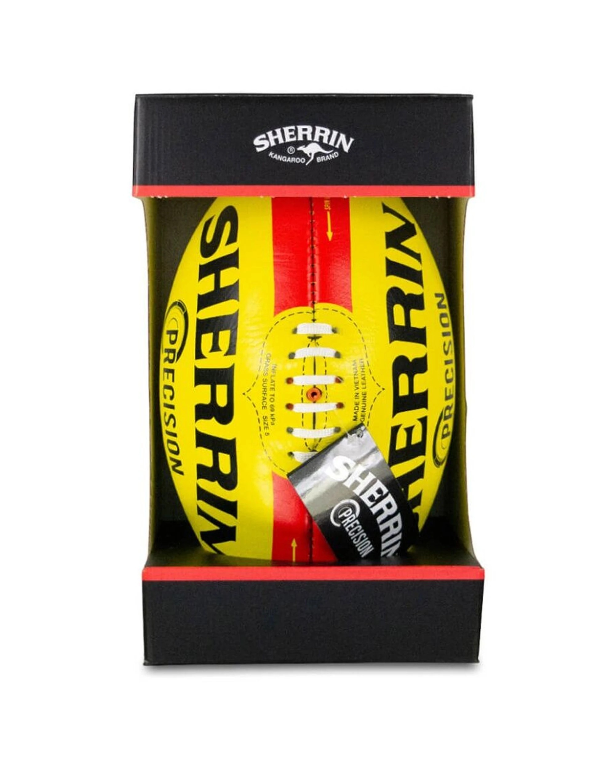 3 Sherrin Precision Leather Australian Rules Training Football Size 4 - Yellow, 3 of 4