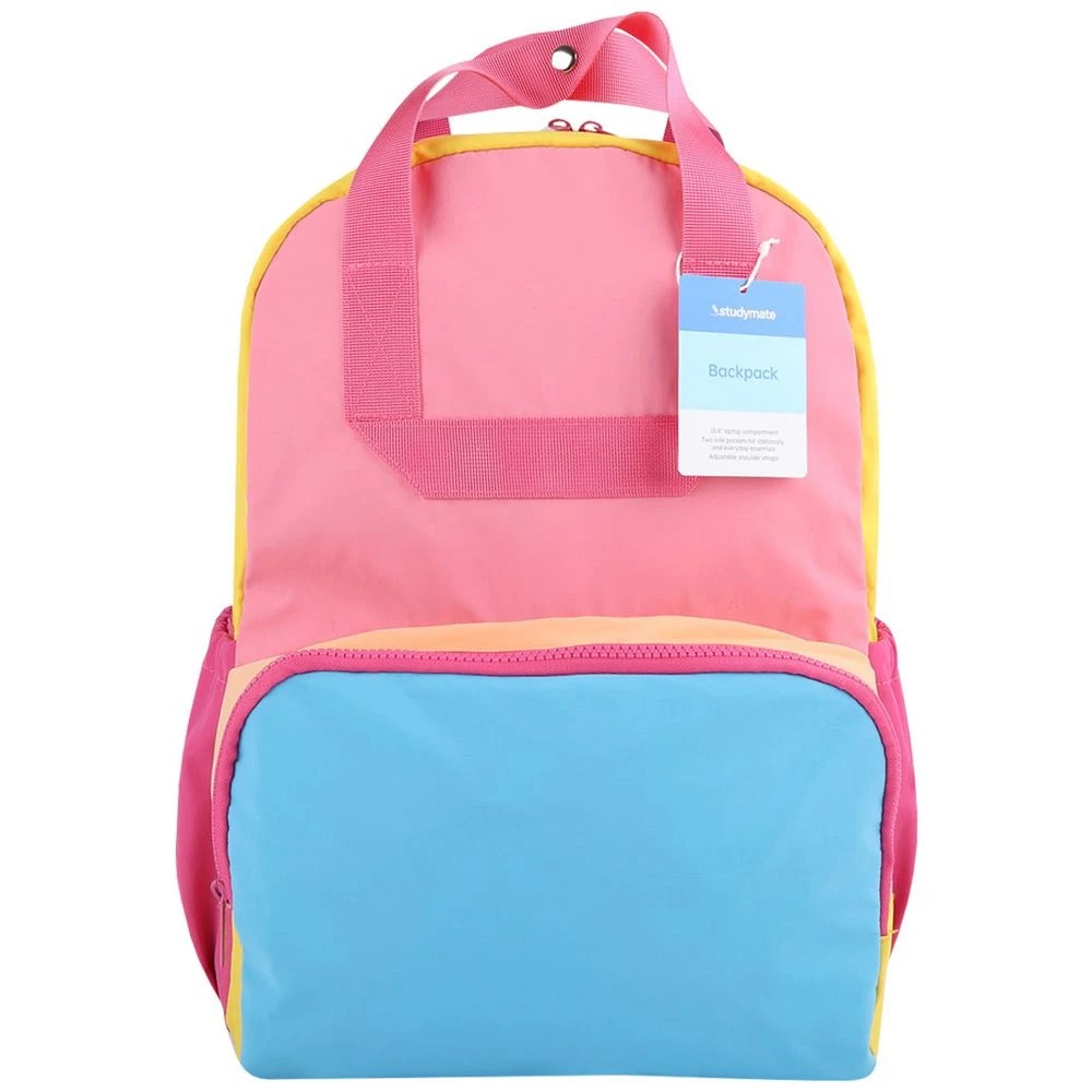 1 Studymate Colour Blocking Backpack Pink, 1 of 4