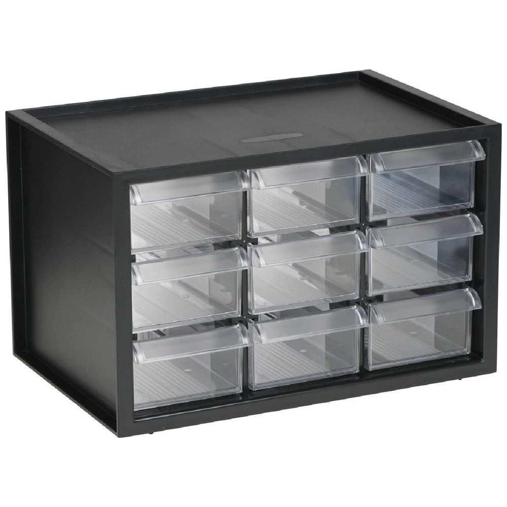 1 Otto Small Desktop Organiser with 9 Drawers Black, 1 of 2