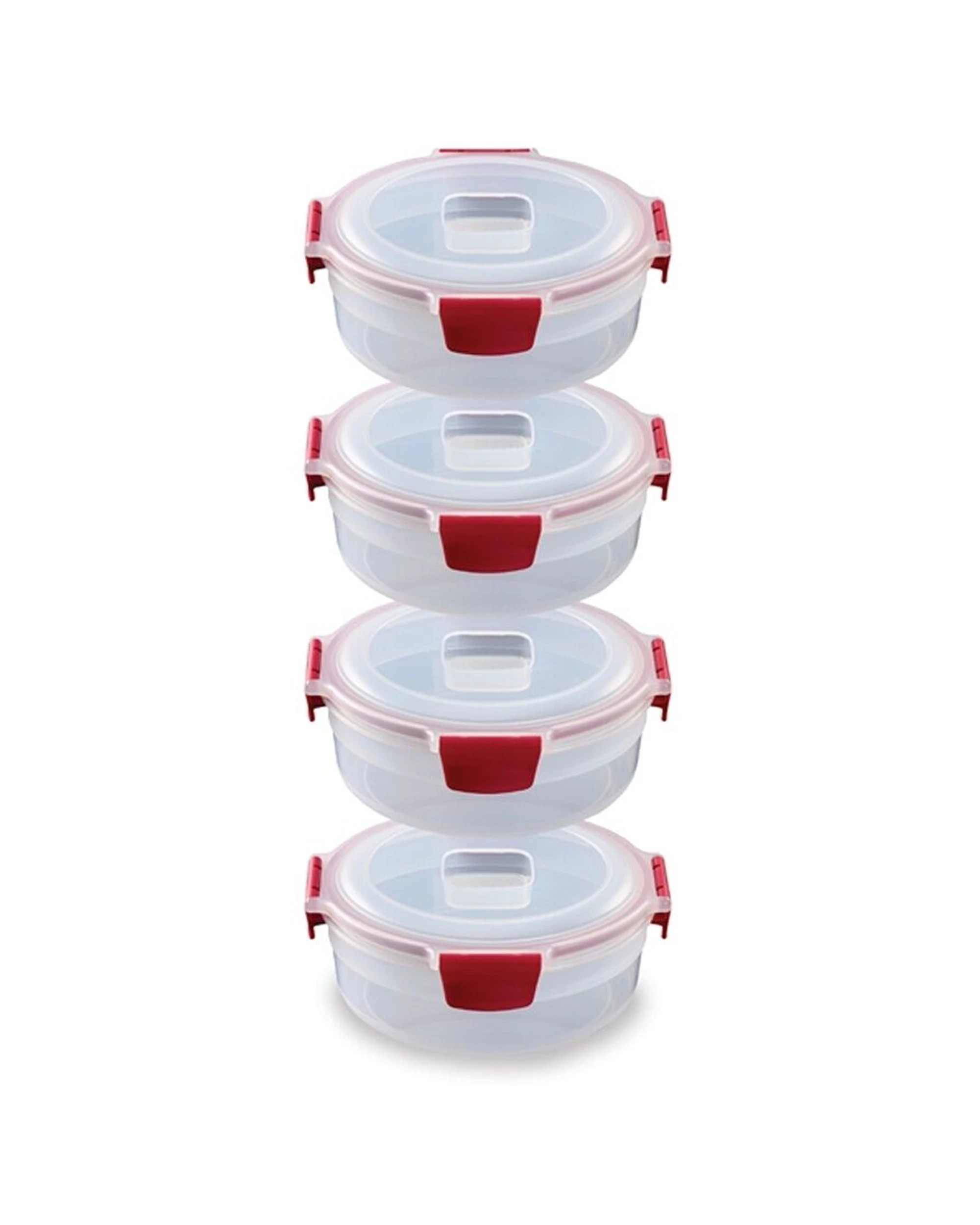 2 Joseph Joseph 2x 4pc Nest Lock Round Airtight Leakproof Food Storage Container - Red, 2 of 7
