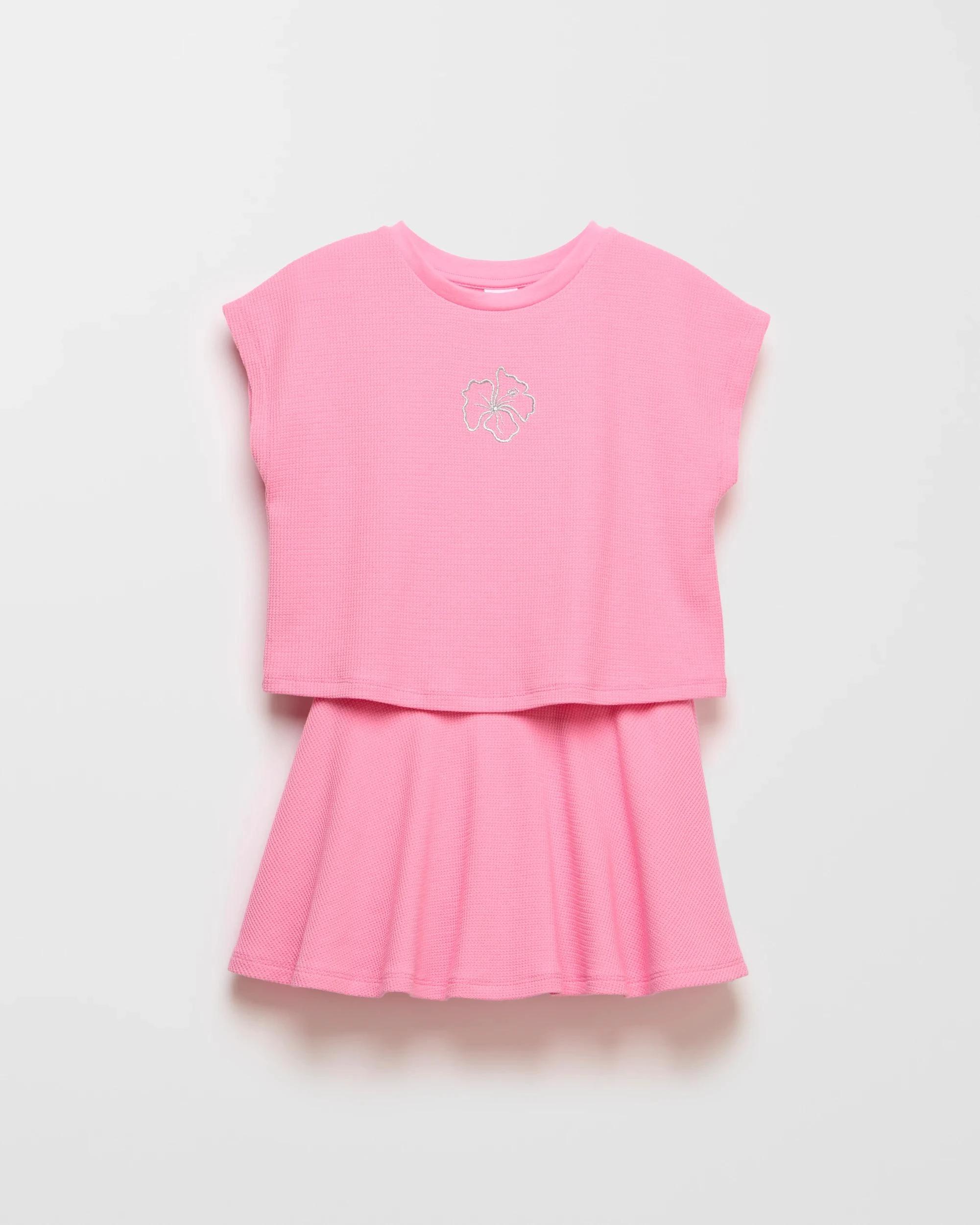 5 Target Waffle T-Shirt and Skort 2 Piece Set PINK, 5 of 6