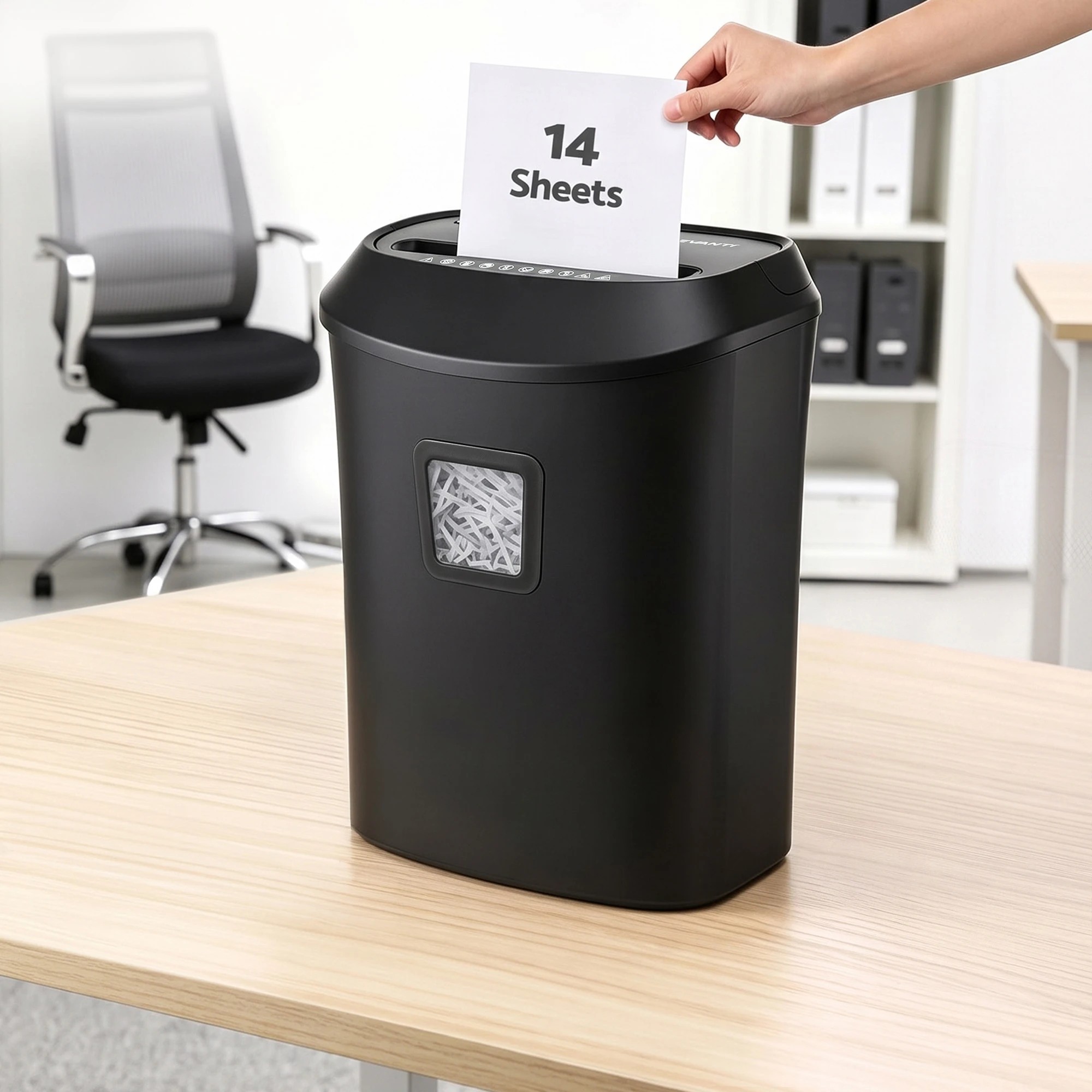 4 Devanti 25L Paper Shredder 14 Sheet P4 Cross Cut for Home Office - Black, 4 of 10