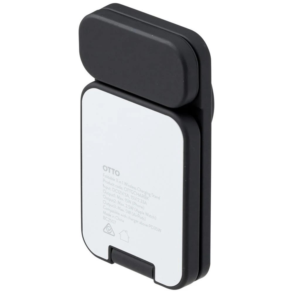 5 Otto On The Go Foldable 3 in 1 Wireless Charging Stand Black, 5 of 7