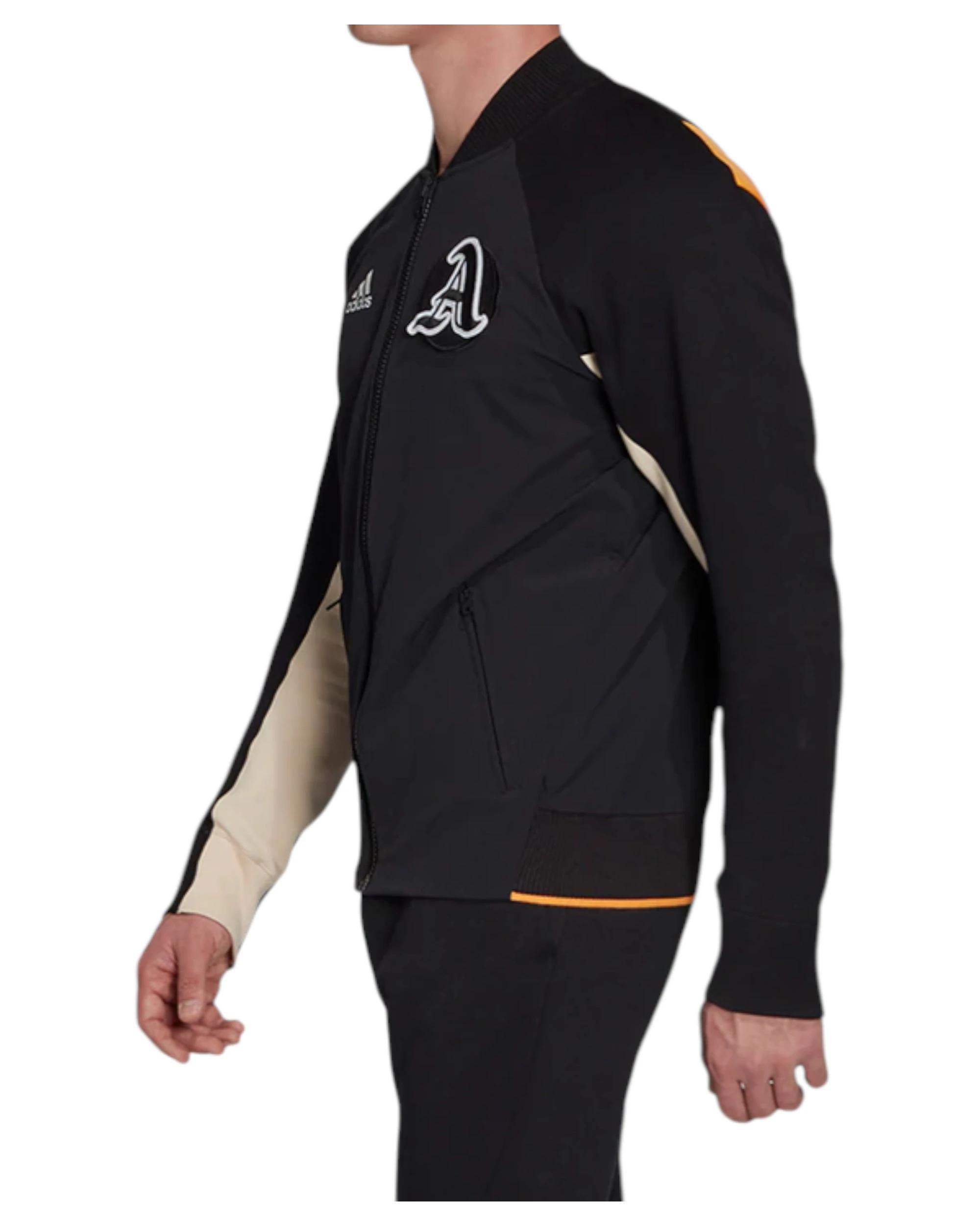 2 Adidas Mens Black/Black/Real Gold Vrct Varsity Collegiate Zipup Jacket BLACK/BLACK/REAL GOLD, 2 of 6