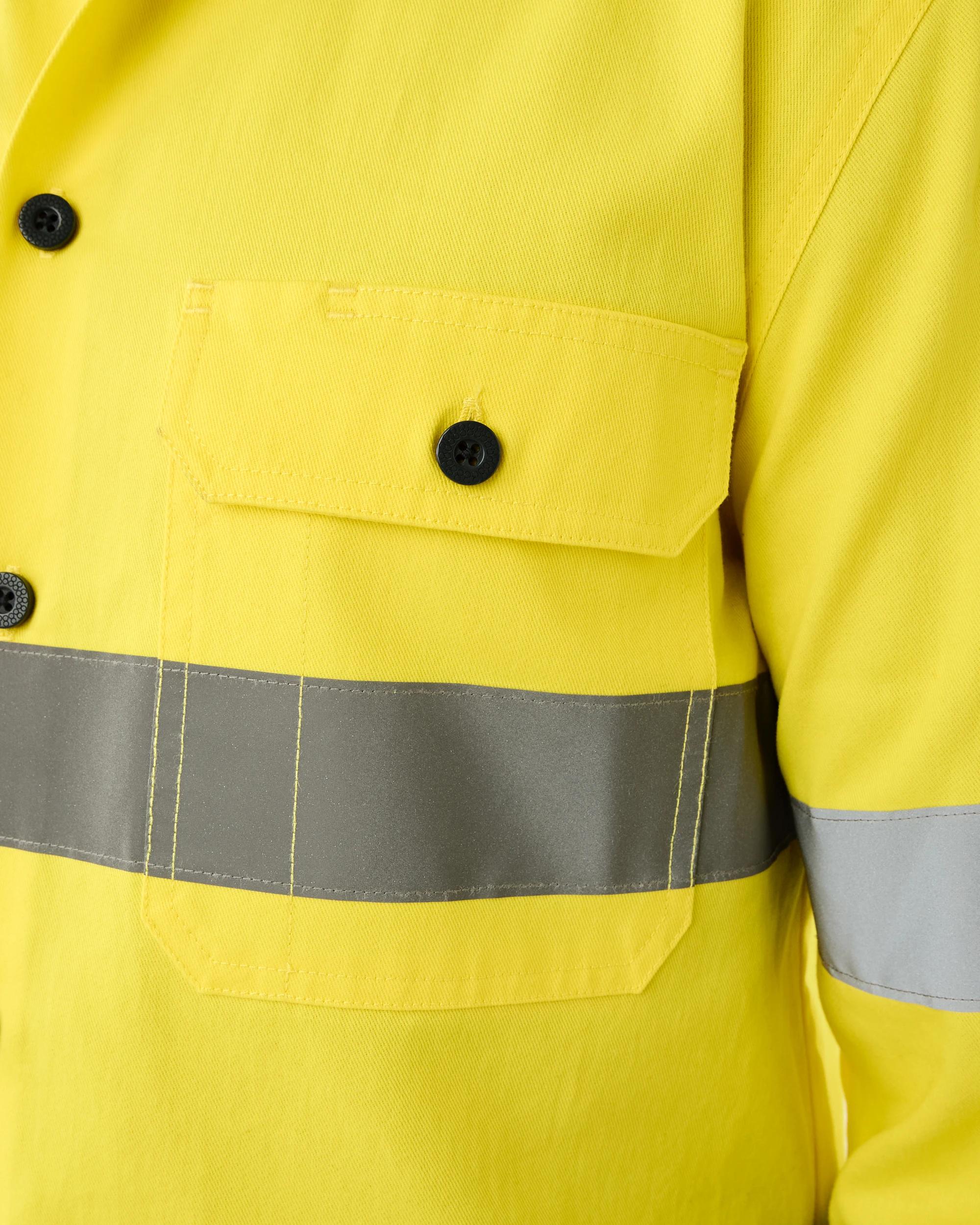 6 Workwear Hi-Visiblity Long Sleeve Reflective Shirt SAFETY YELLOW, 6 of 6