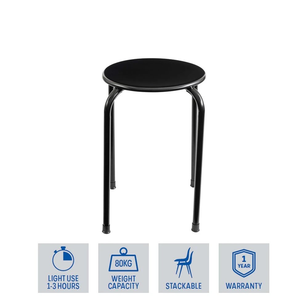 2 Keji Metal Stool Black, 2 of 3
