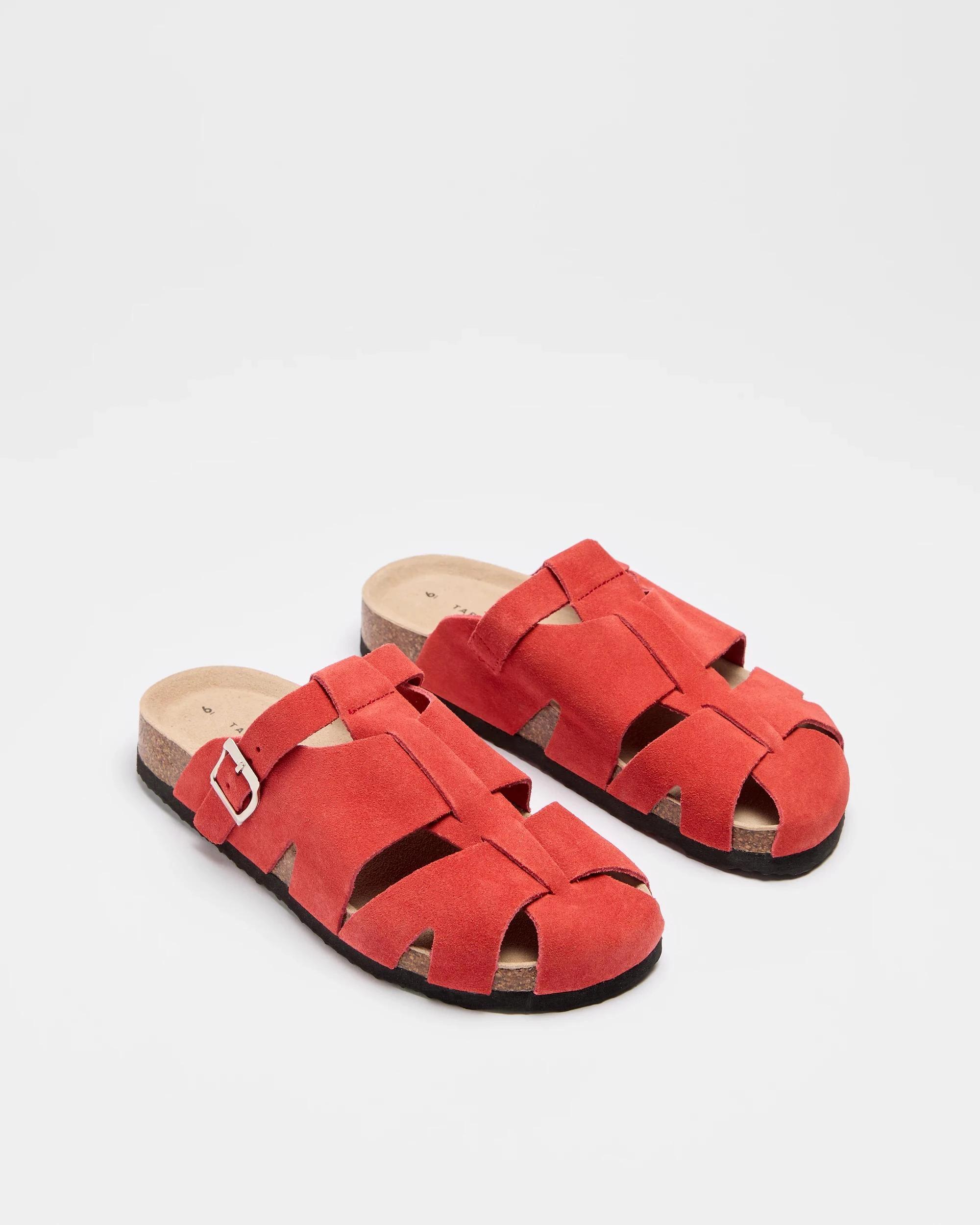 3 Target Woman Caged Leather Moulded Cork Sandal - Nita RED, 3 of 3
