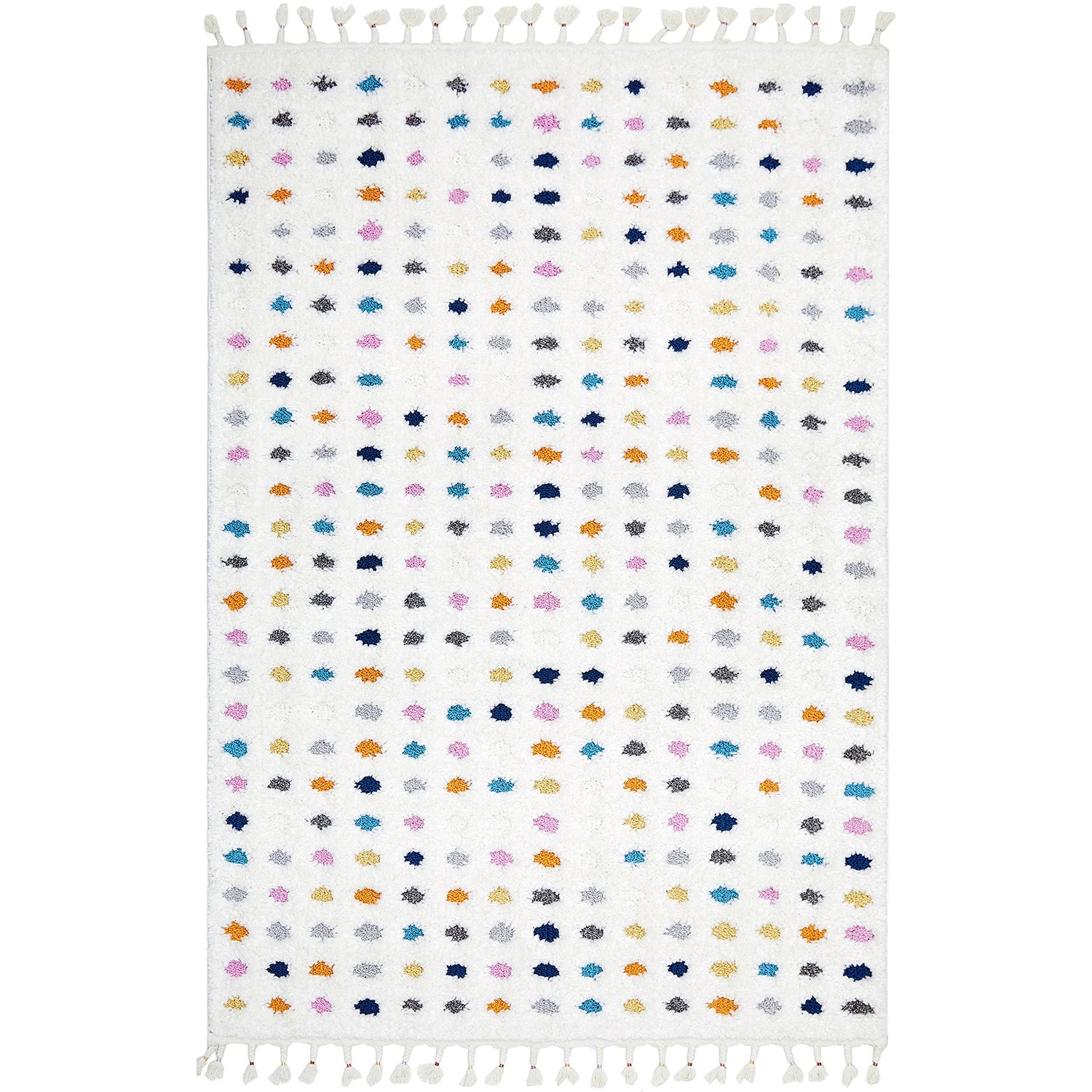 2 Common Ground Rugs Remy Polka 170x120cm - Small Pet Friendly Floor Rug - Off White - Multi, 2 of 9