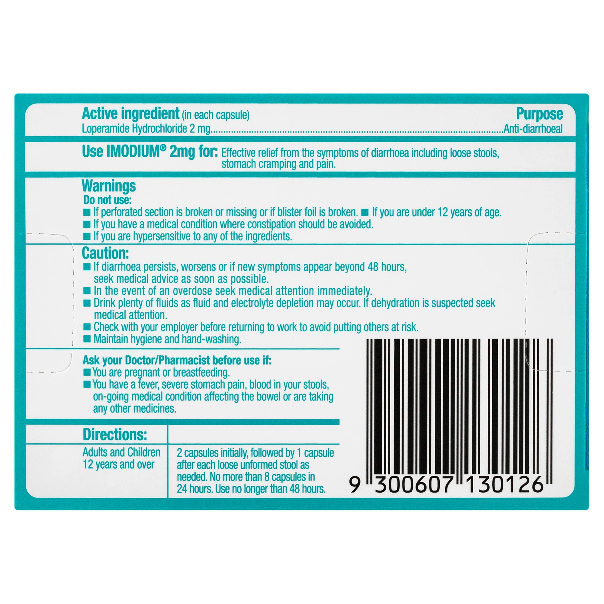 3 8 Pack Imodium Diarrhoea Relief Capsules 2mg, 3 of 4