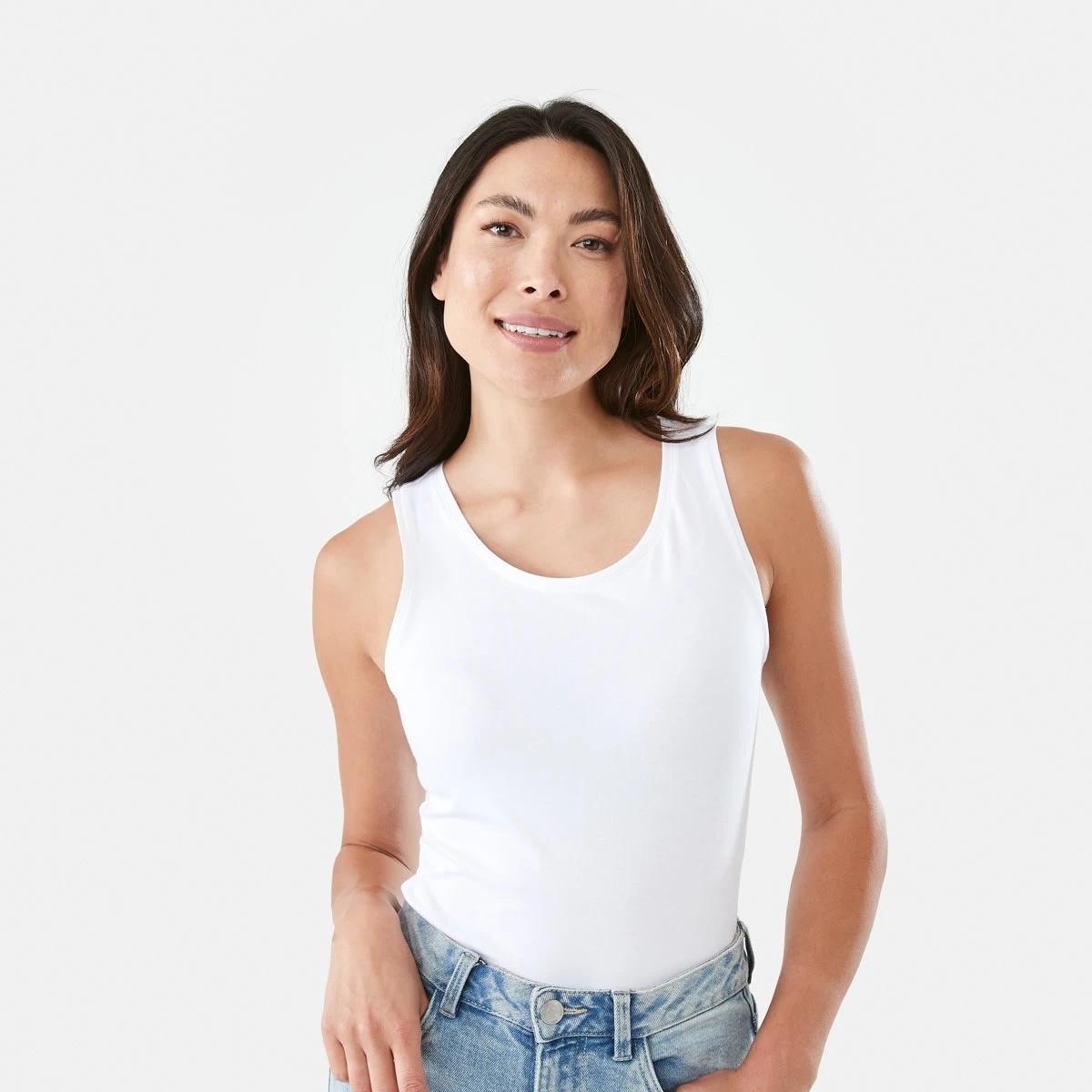 4 Sleeveless Stretch Tank WHITE, 4 of 6