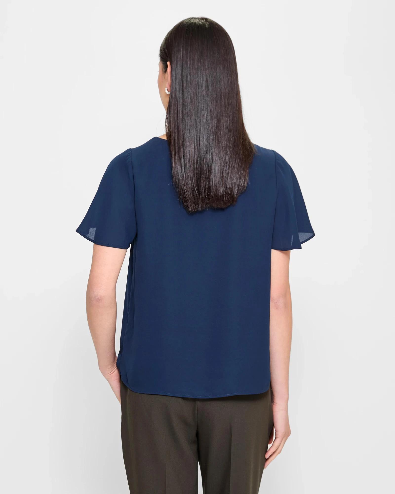 4 Preview Ella Crew Neck Blouse NAVY BLUE, 4 of 5