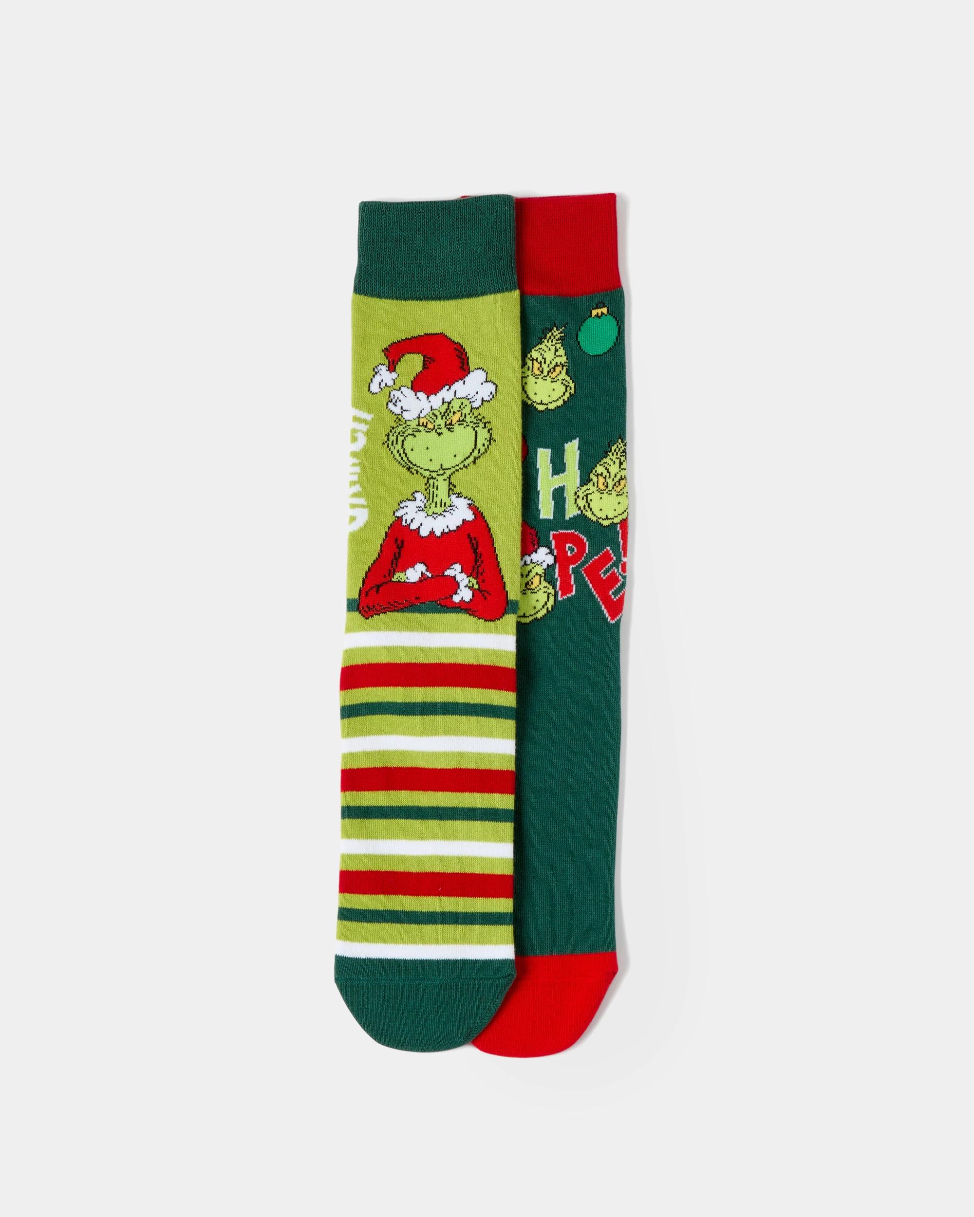 2 Pack The Grinch License Crew Socks - Kmart