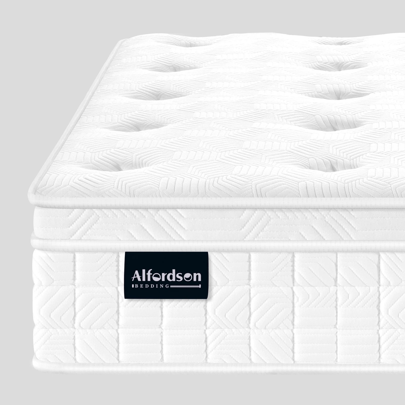 3 Alfordson Mattress 22CM Euro Top Spring Foam Bedding Medium Firm - King Bed, 3 of 10