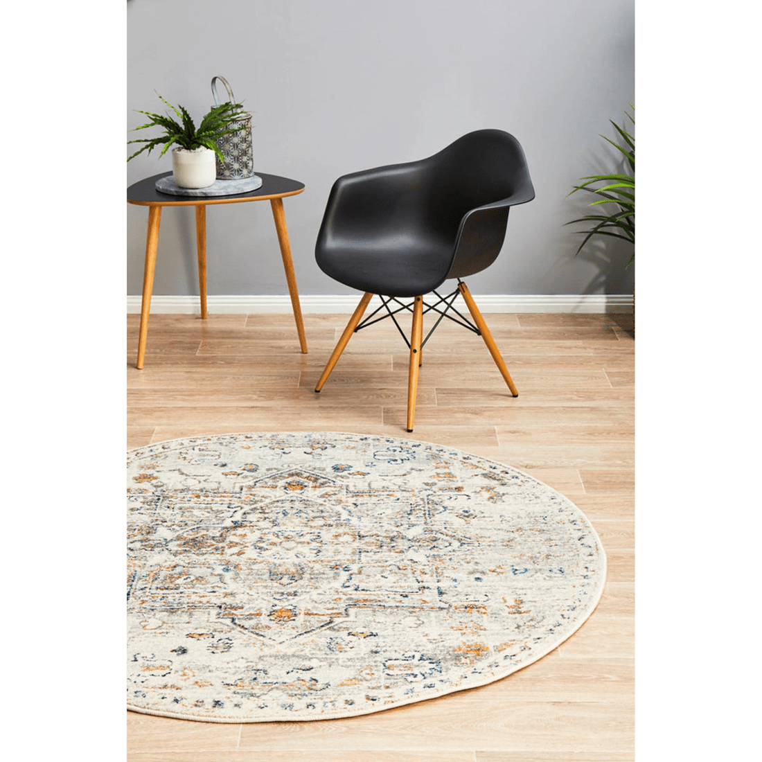 4 Rug Culture Century 911 Round Rug 240cm - Power-Loomed Polypropylene (Silver) - Assorted, 4 of 9