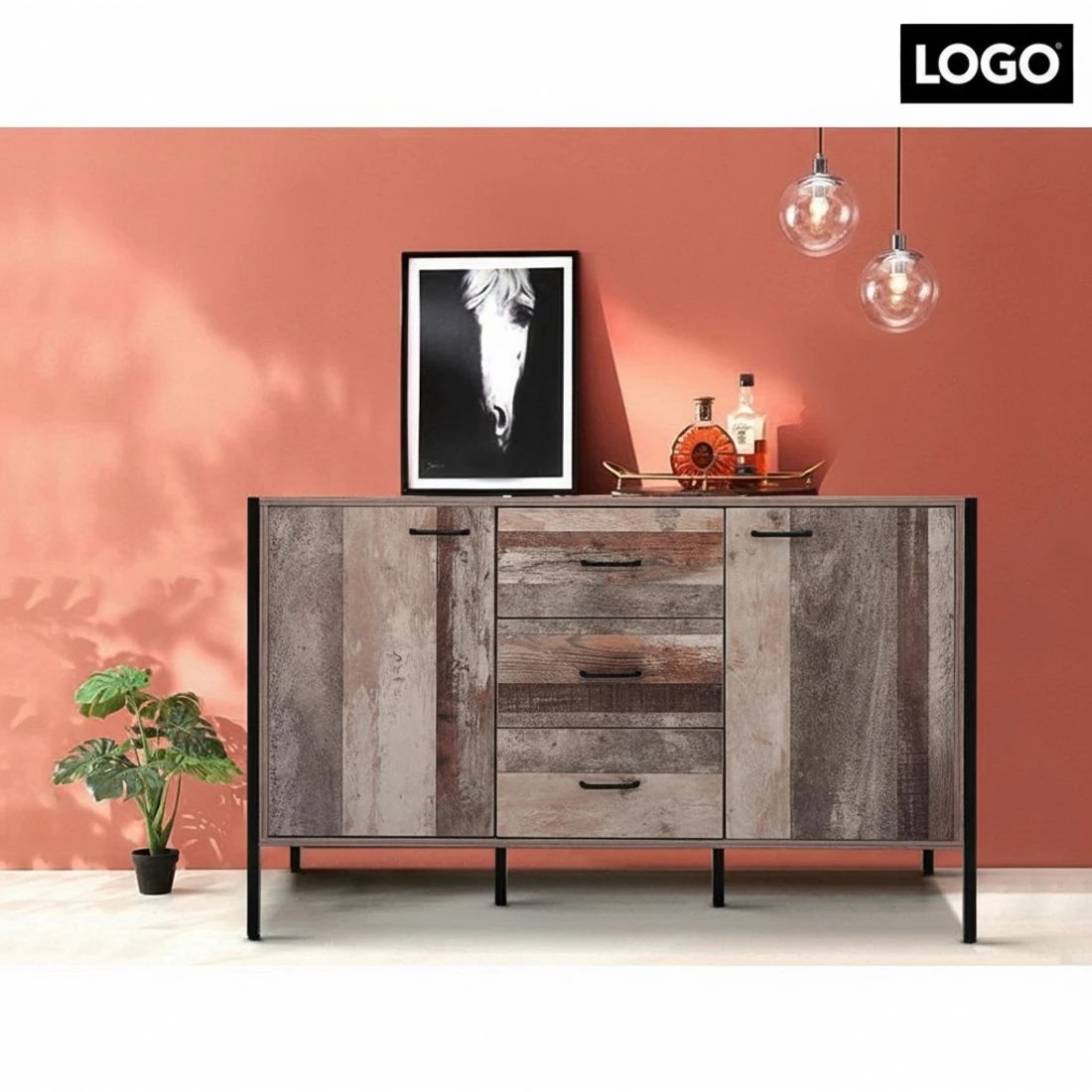 6 Artiss Buffet Sideboard - Brown, 6 of 8