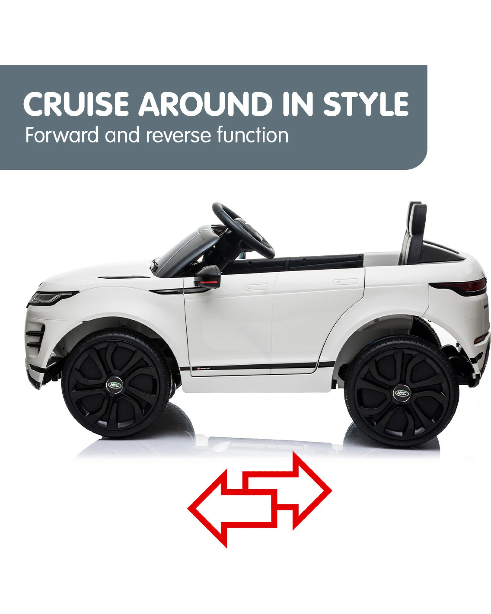 8 Kahuna Land Rover Licensed Kids Electric Ride On Car Remote Control - White, 8 of 10