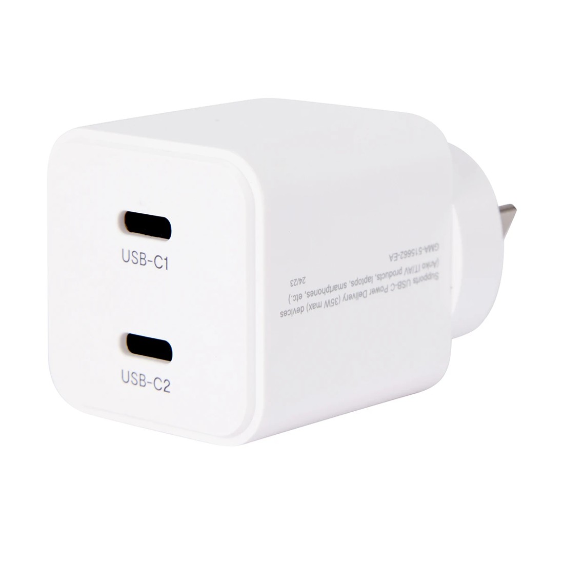 1 35W USB-C Dual Wall Charger - White, 1 of 5