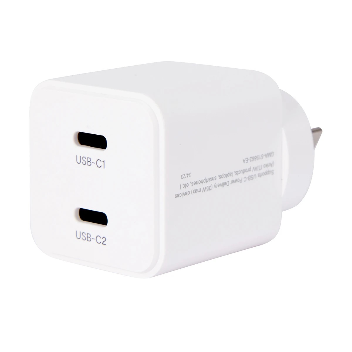 1 35W USB-C Dual Wall Charger - White, 1 of 5