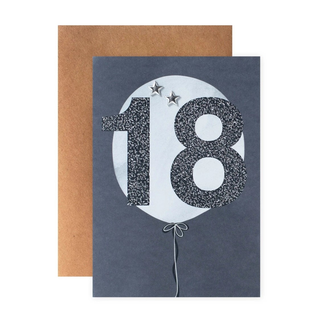 1 Connections from Hallmark 18th Birthday Card - Silver Stars and Balloon, 1 of 3