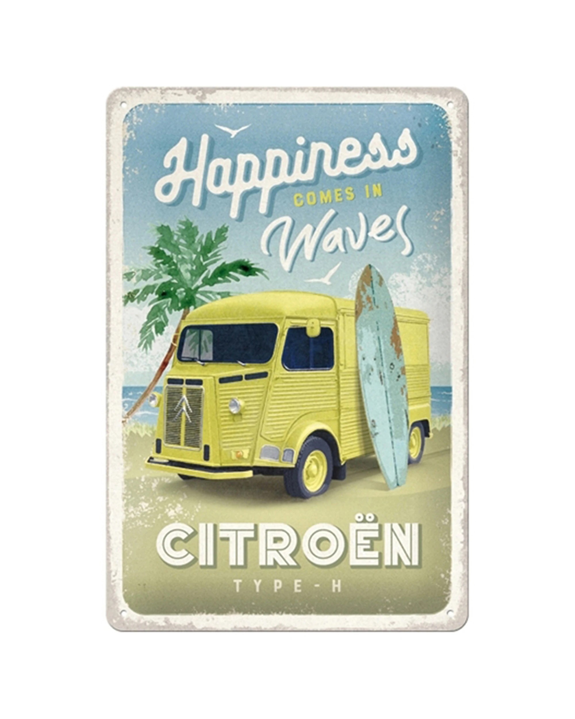 1 Nostalgic-Art Medium 20x30cm Metal Wall Art Sign Plaque - Citroen H Van Hit The Waves - Multi, 1 of 3