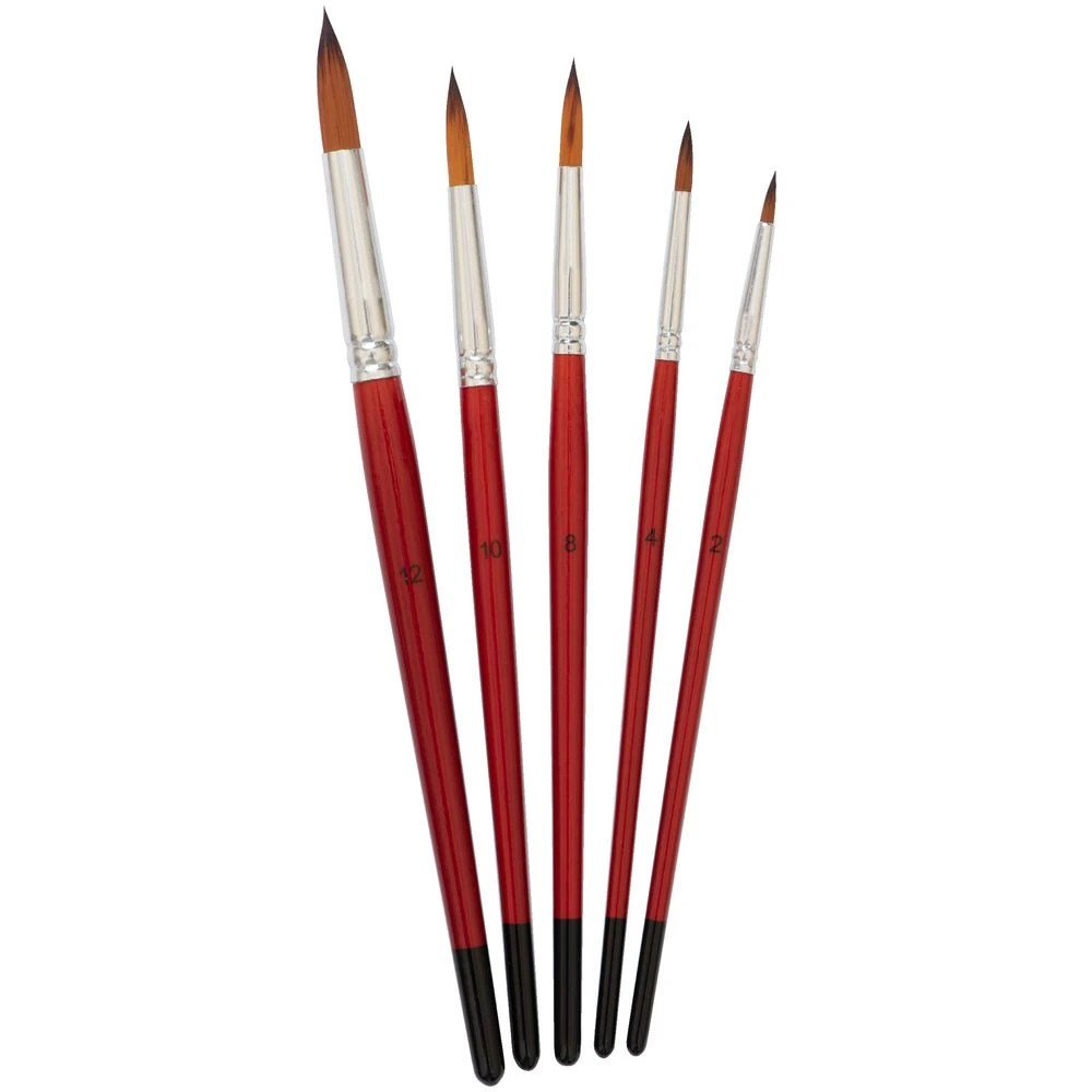 5 Born Round Taklon Paintbrush Set 5 Pack, 5 of 5