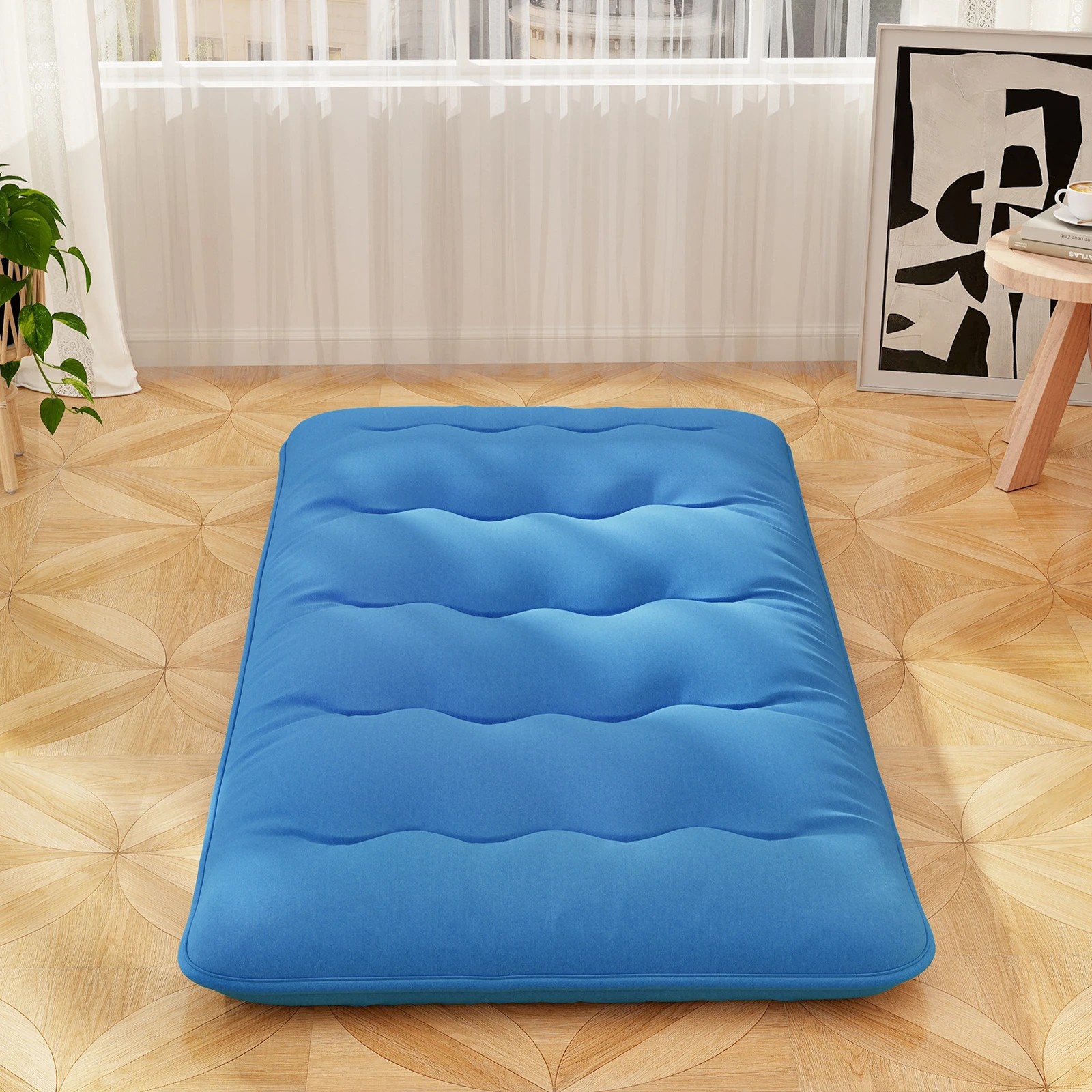3 Costway Twin Size Camping Mattress Roll up Mat Cushion Floor Lounger Bed Sleeping Pad - Blue, 3 of 3