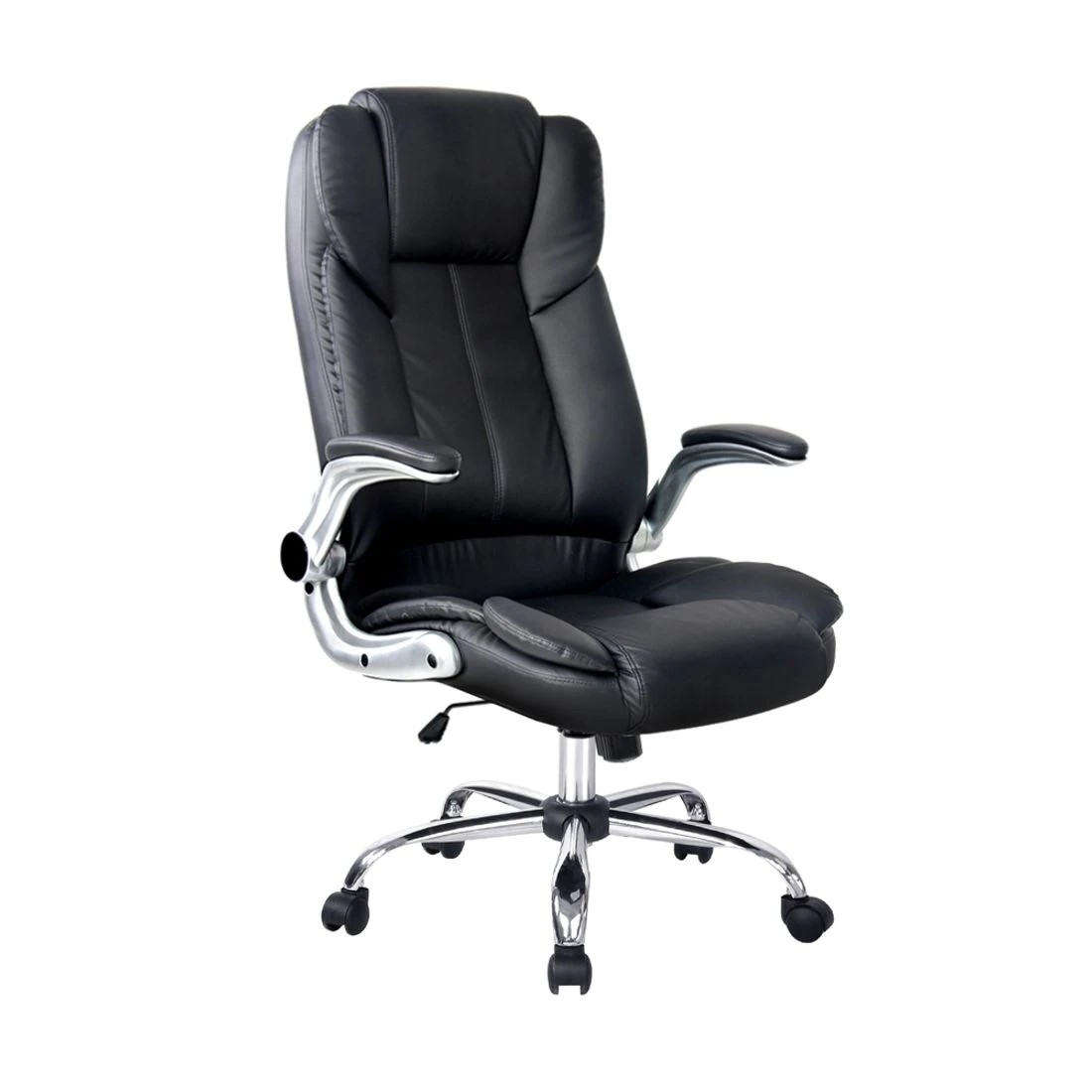 1 Artiss Executive Office Chair Leather Tilt - Black, 1 of 10