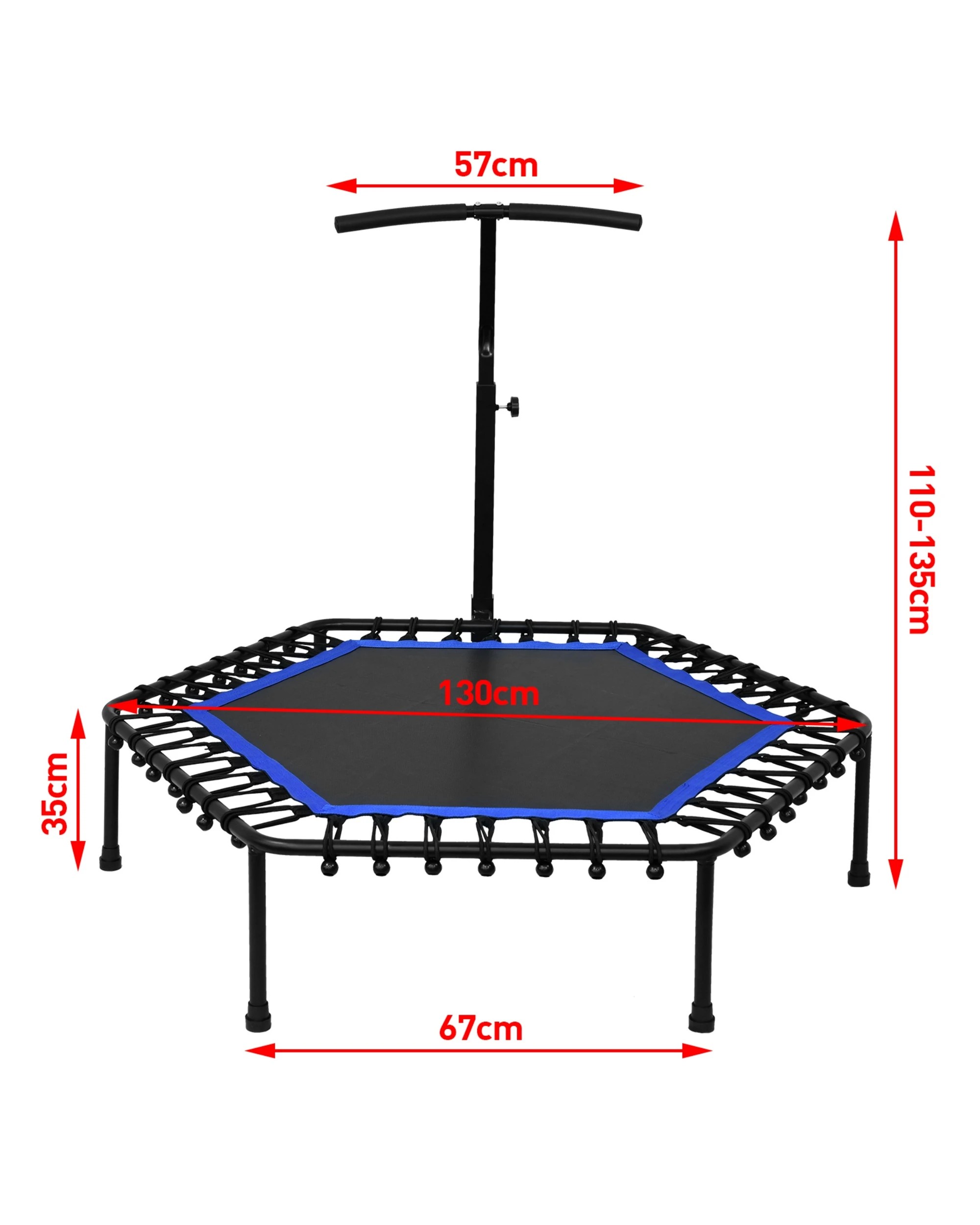 7 Advwin 50" Rebounder Mini Trampoline with Adjustable Handle Bar, 7 of 7