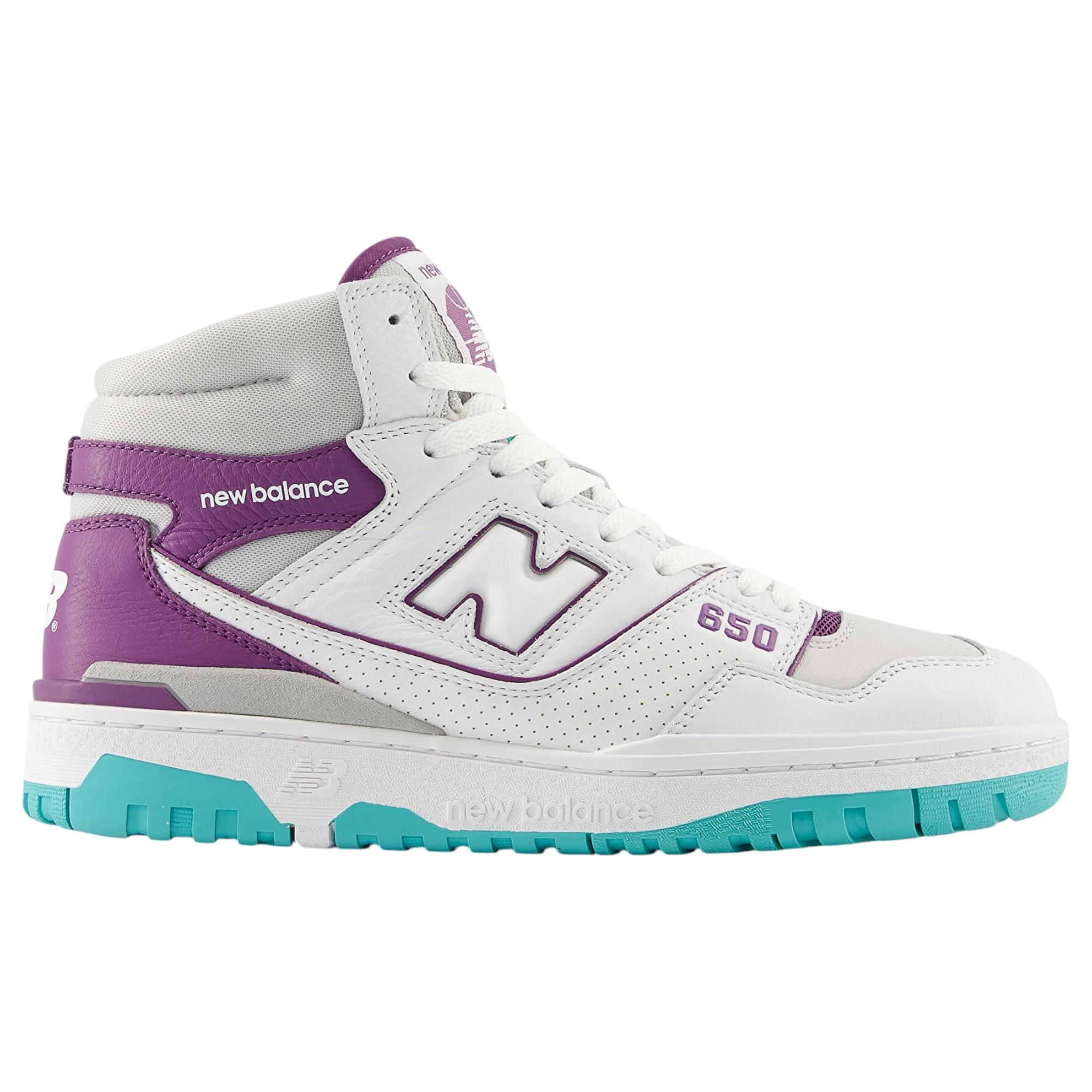4 New Balance Mens 650 High Top White/ Purple Athletic Shoes WHITE/PURPLE, 4 of 5