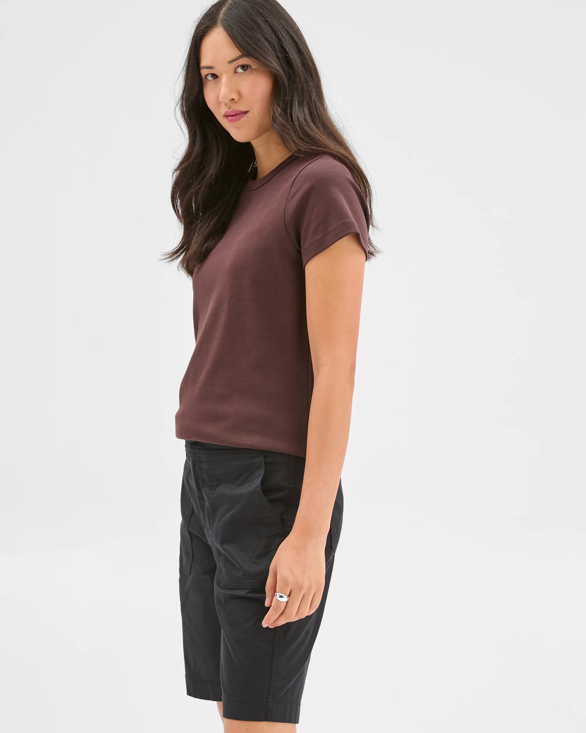 5 Target Woman Australian Cotton Blend Rib Waist Shorts BLACK, 5 of 7