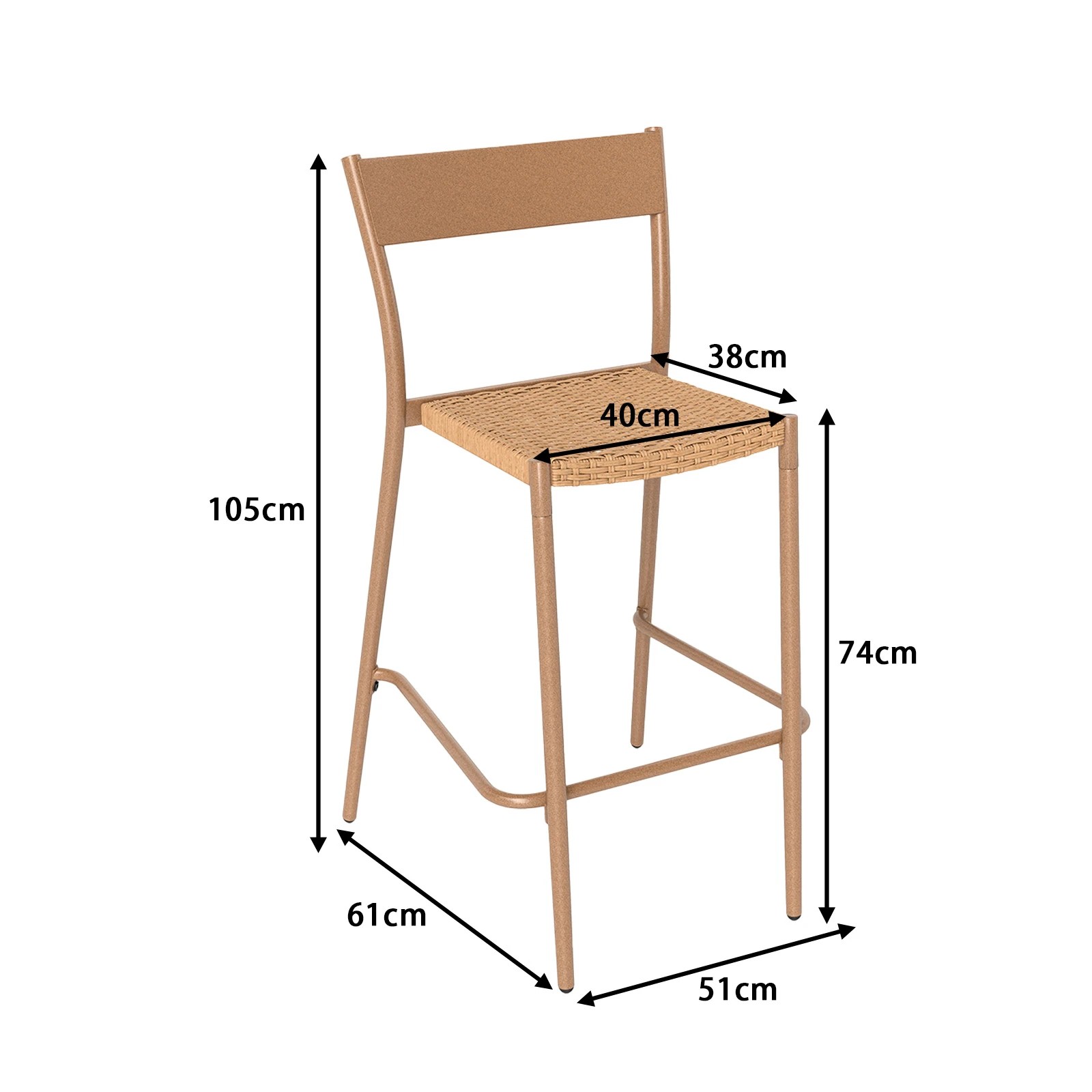 2 Costway 2x Patio Bar Stools Outdoor Wicker Chairs Counter Height Barstools, 2 of 2