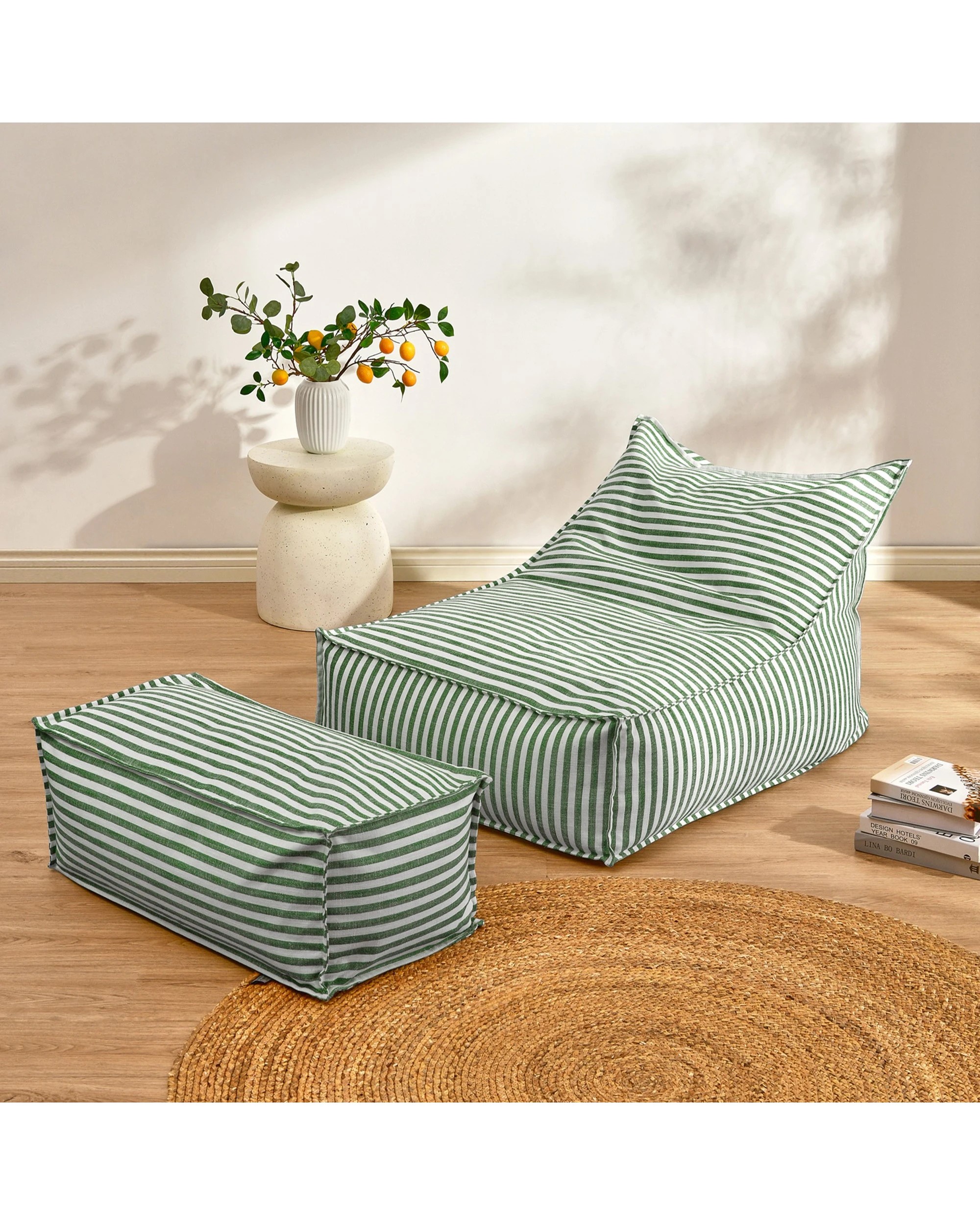 7 Cadence & Co. Oscar Faux Linen One Seater Bean Bag Lounge Cover - Olive, 7 of 7