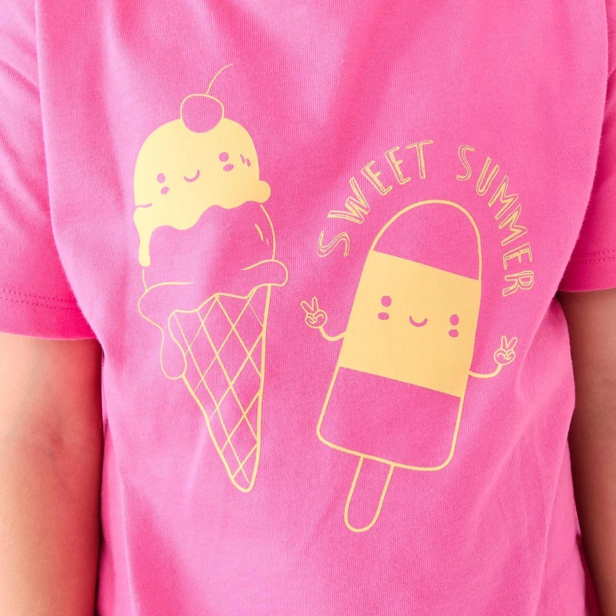 4 Short Sleeve Print T-shirt Pnk Icecrm, 4 of 8