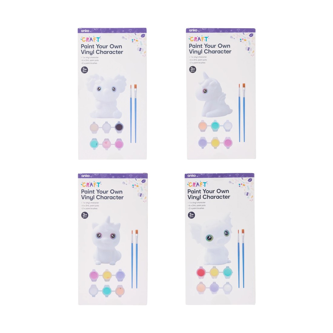 8 Paint Your Own Vinyl Character Kit - Assorted, 8 of 8